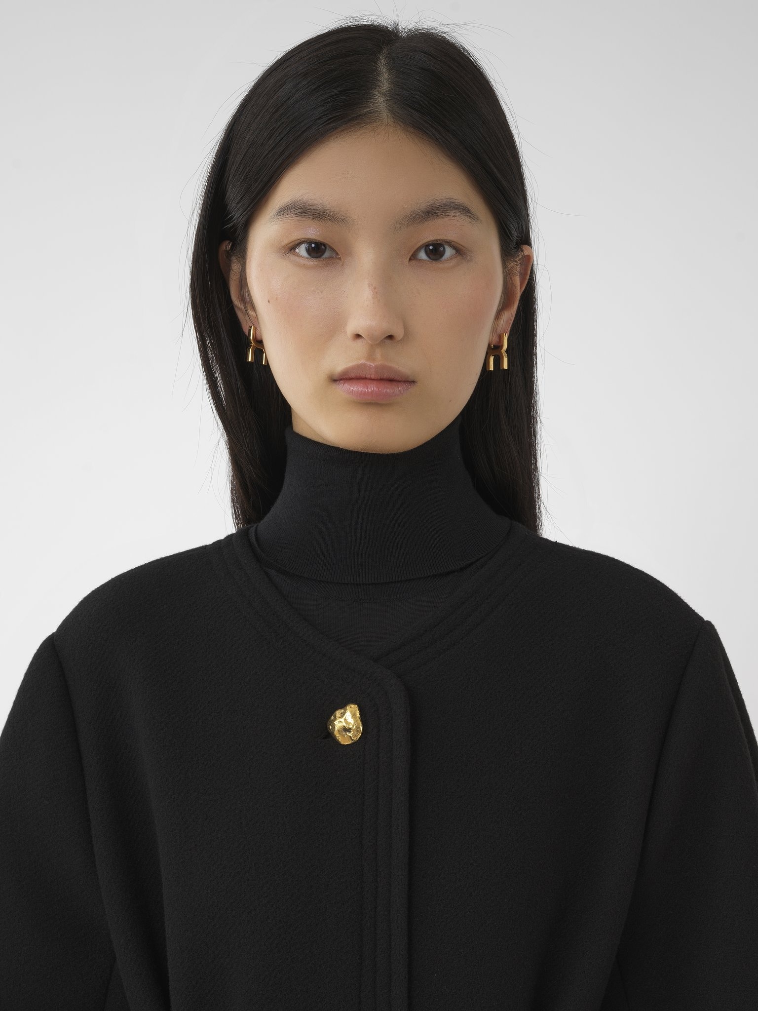 BALLOON-SLEEVE LONG WRAP COAT - 6