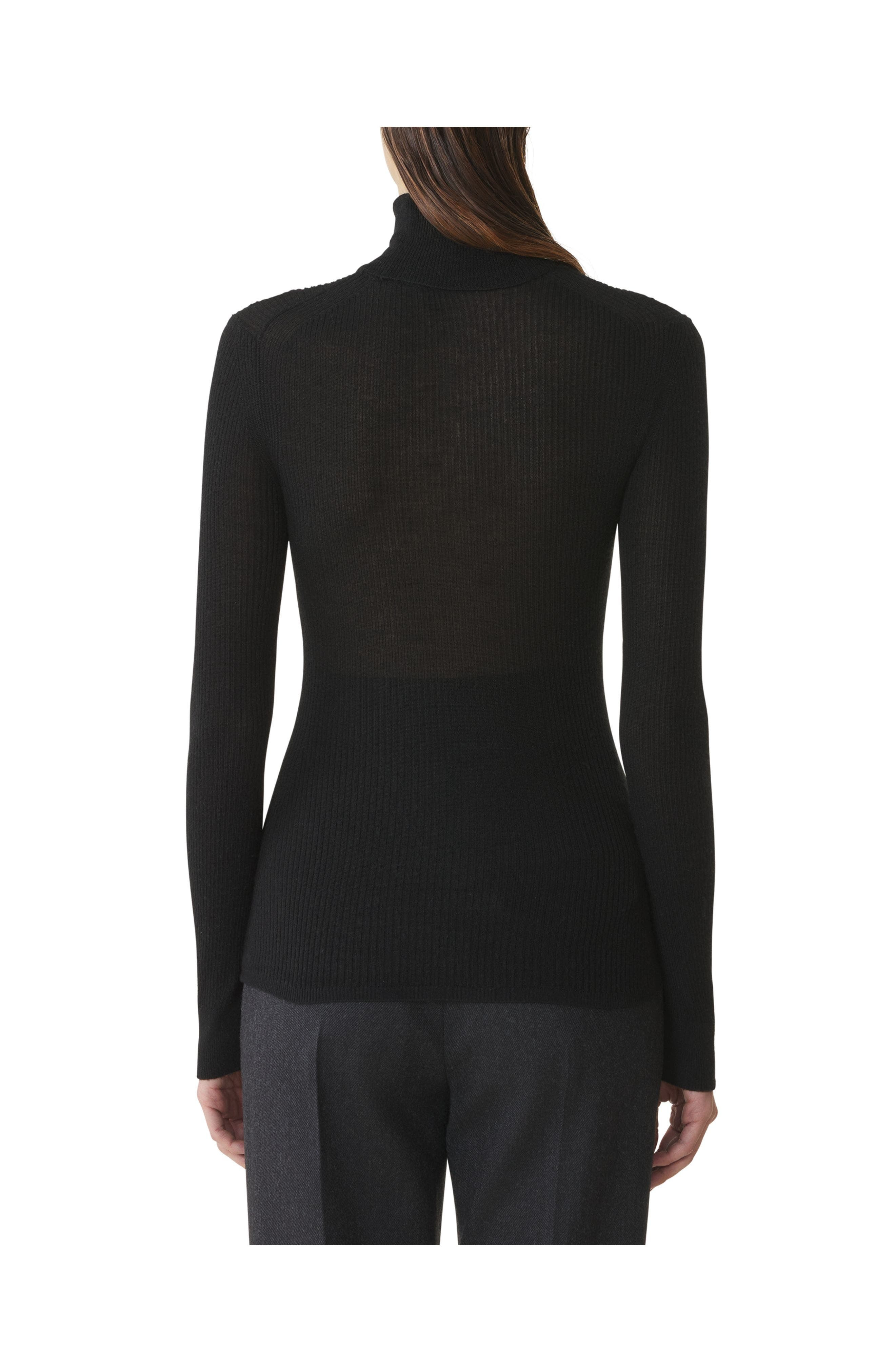 Lanvin Merino Wool And Silk Turtleneck Sweater in Noir at Nordstrom - 4