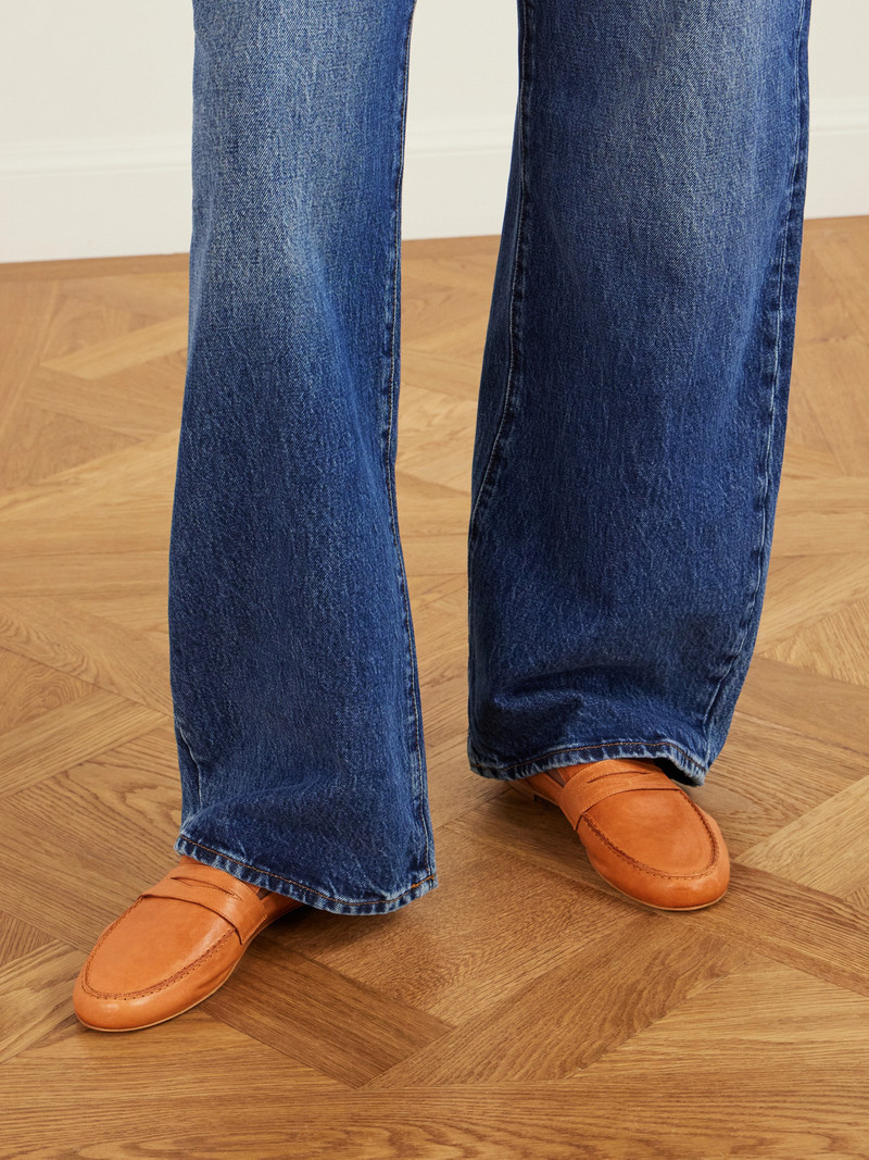 JAMIE HALLER Leather Penny Loafers outlook