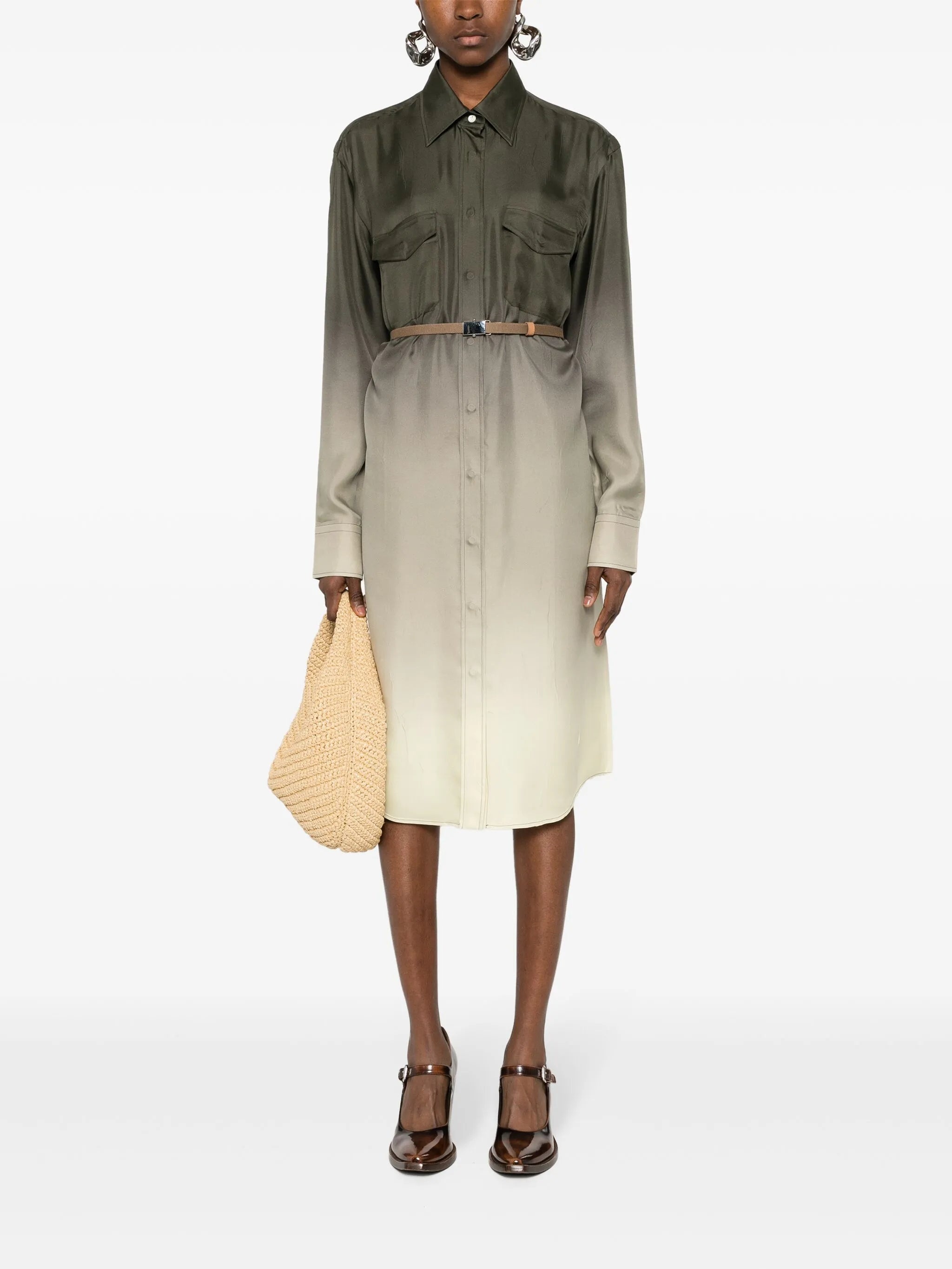 Gradient Silk Shirtdress - 2