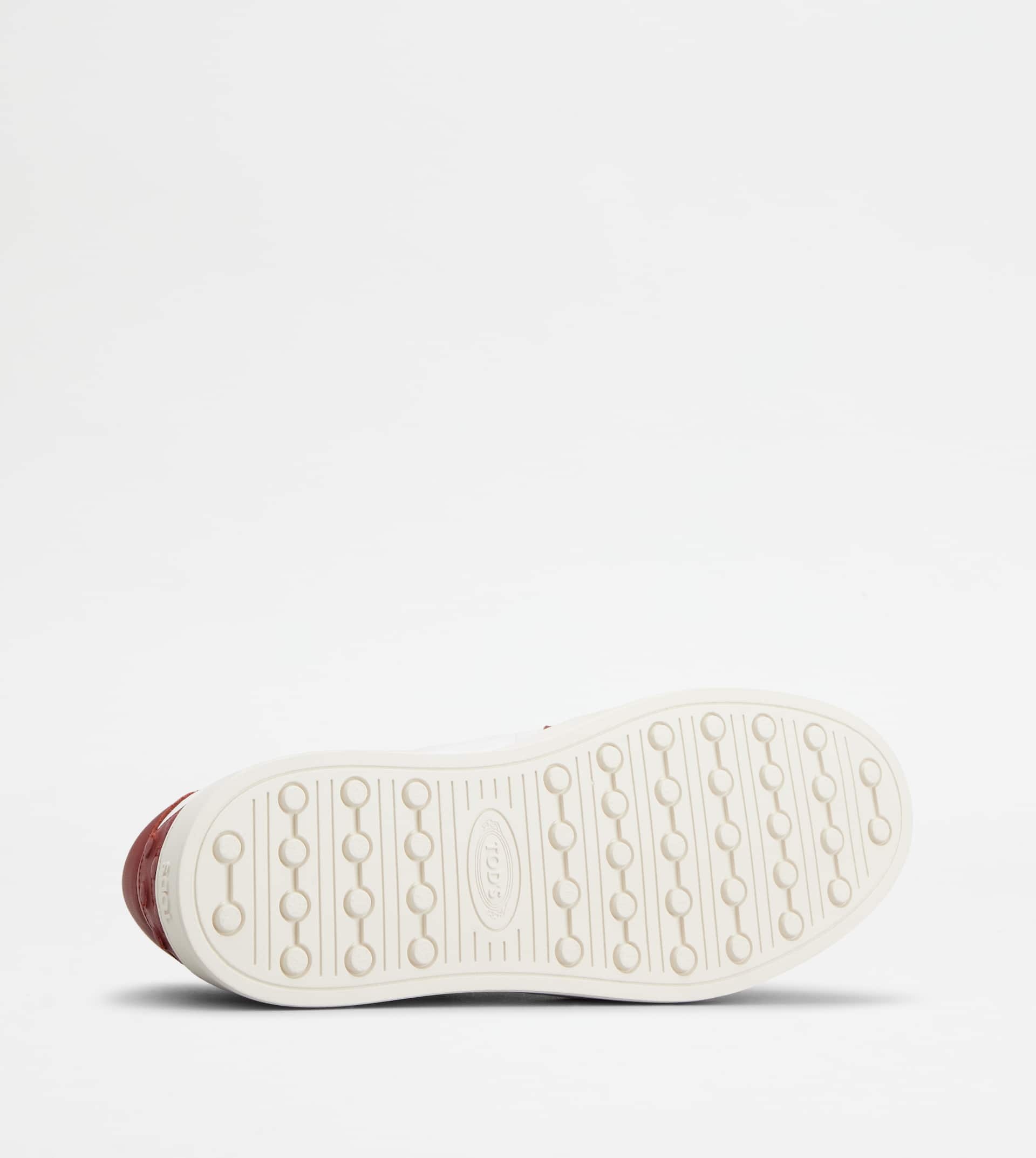 SNEAKERS IN LEATHER - WHITE, RED - 4