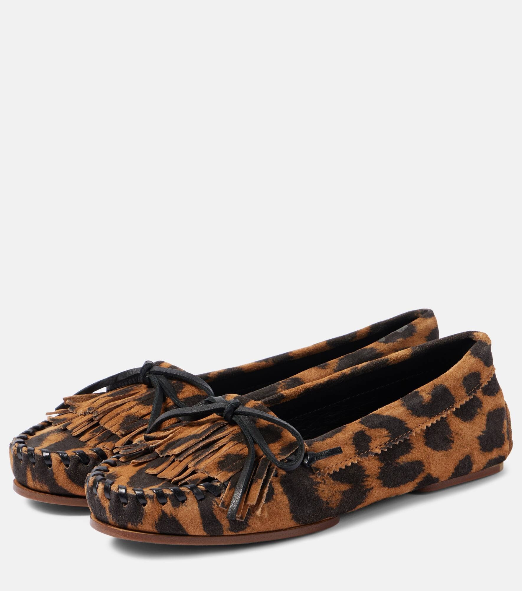 Indie leopard-print suede loafers - 4