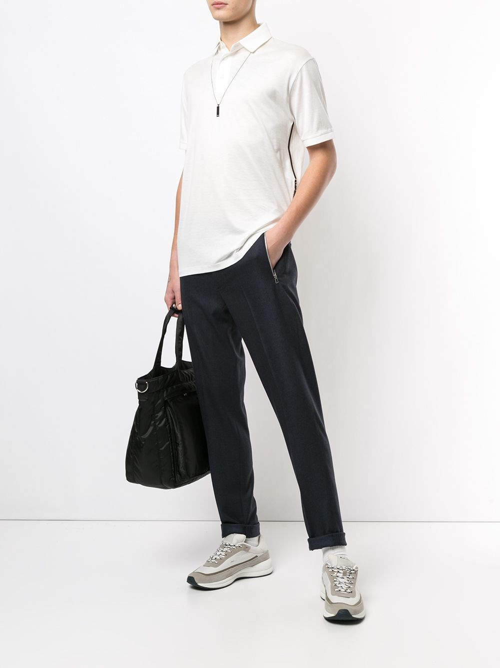side logo print polo shirt - 2