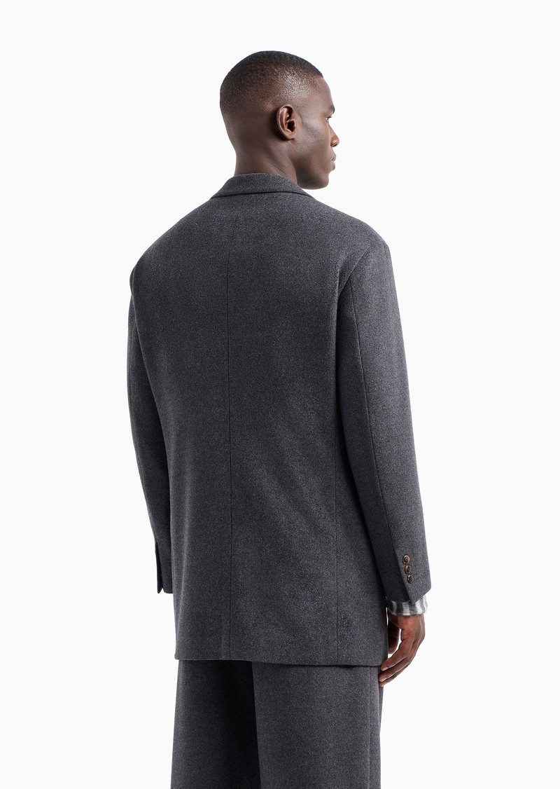 Single-breasted Heritage Line jacket in pure wool fleece 3