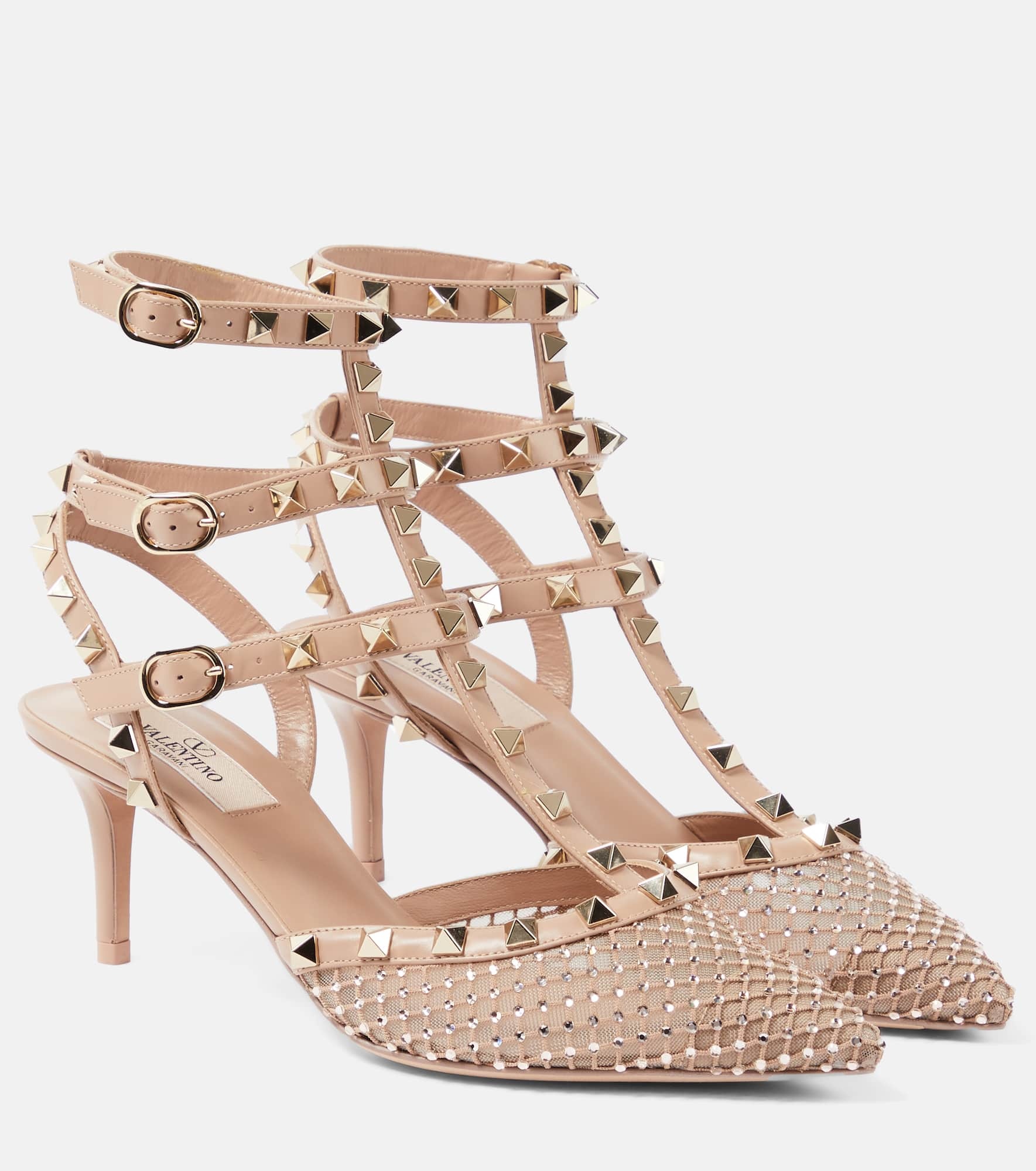 Rockstud 65 embellished leather pumps - 1