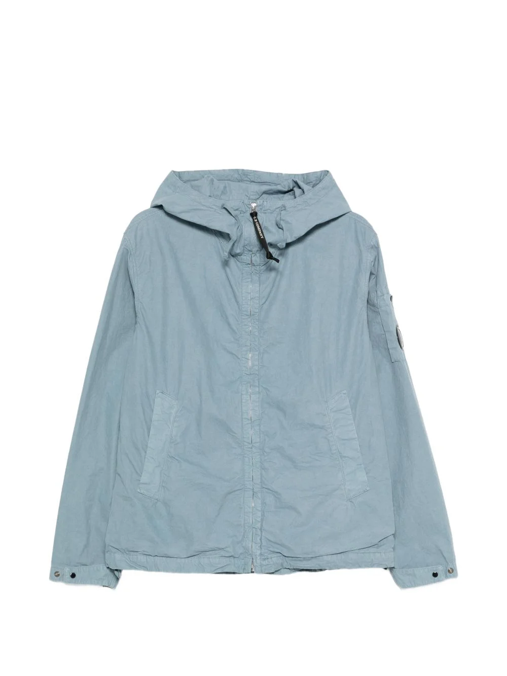 zip-fastening lens-detail hoodie - 1