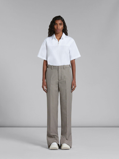 Marni GREY AND RED HOUNDSTOOTH CHECK WOOL TROUSERS outlook