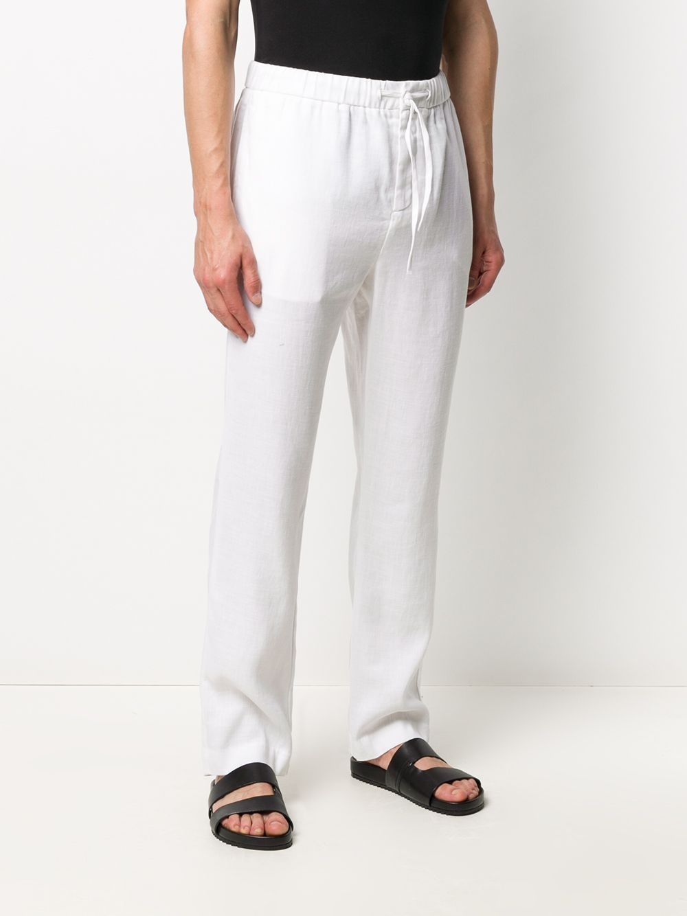 straight leg drawstring waist trousers - 3