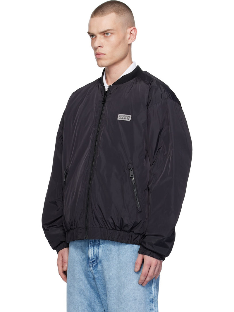 VERSACE JEANS COUTURE Black & White Rev Monogram Reversible Down Jacket outlook