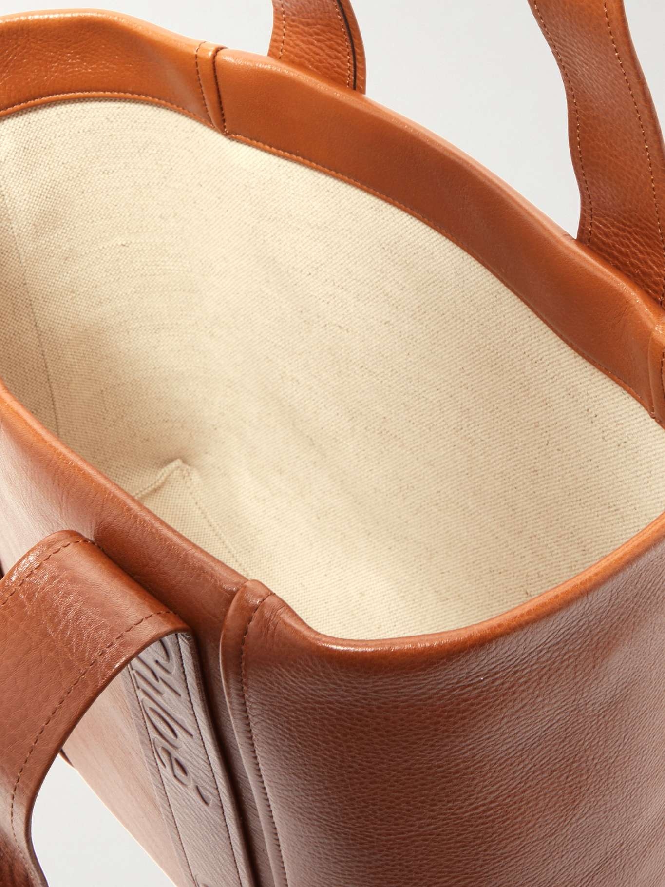 Woody textured-leather tote - 5