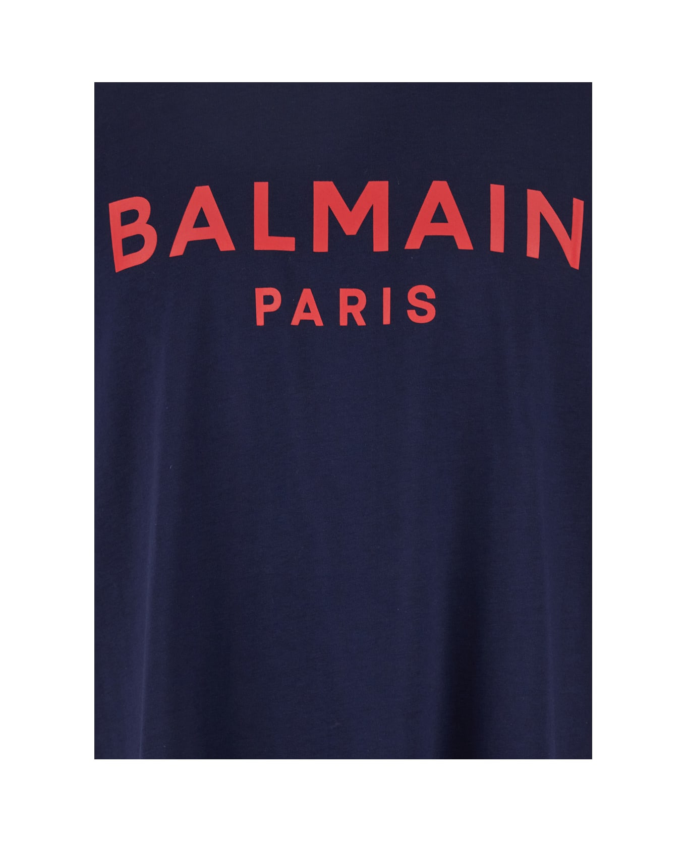 Blue Crewneck T-shirt With Logo Lettering Print On The Front In Cotton Man - 3