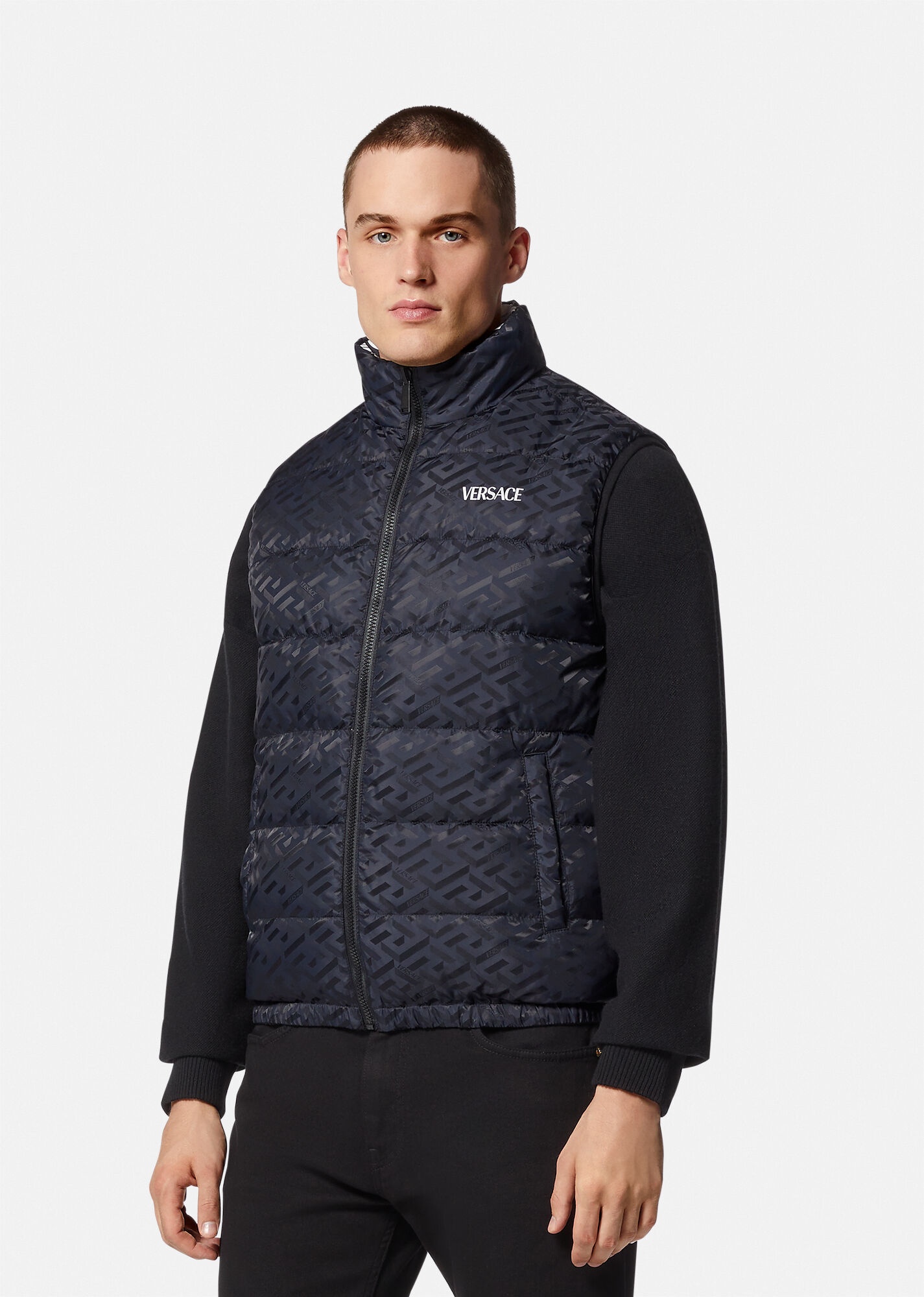Silver Baroque Puffer Vest - 5