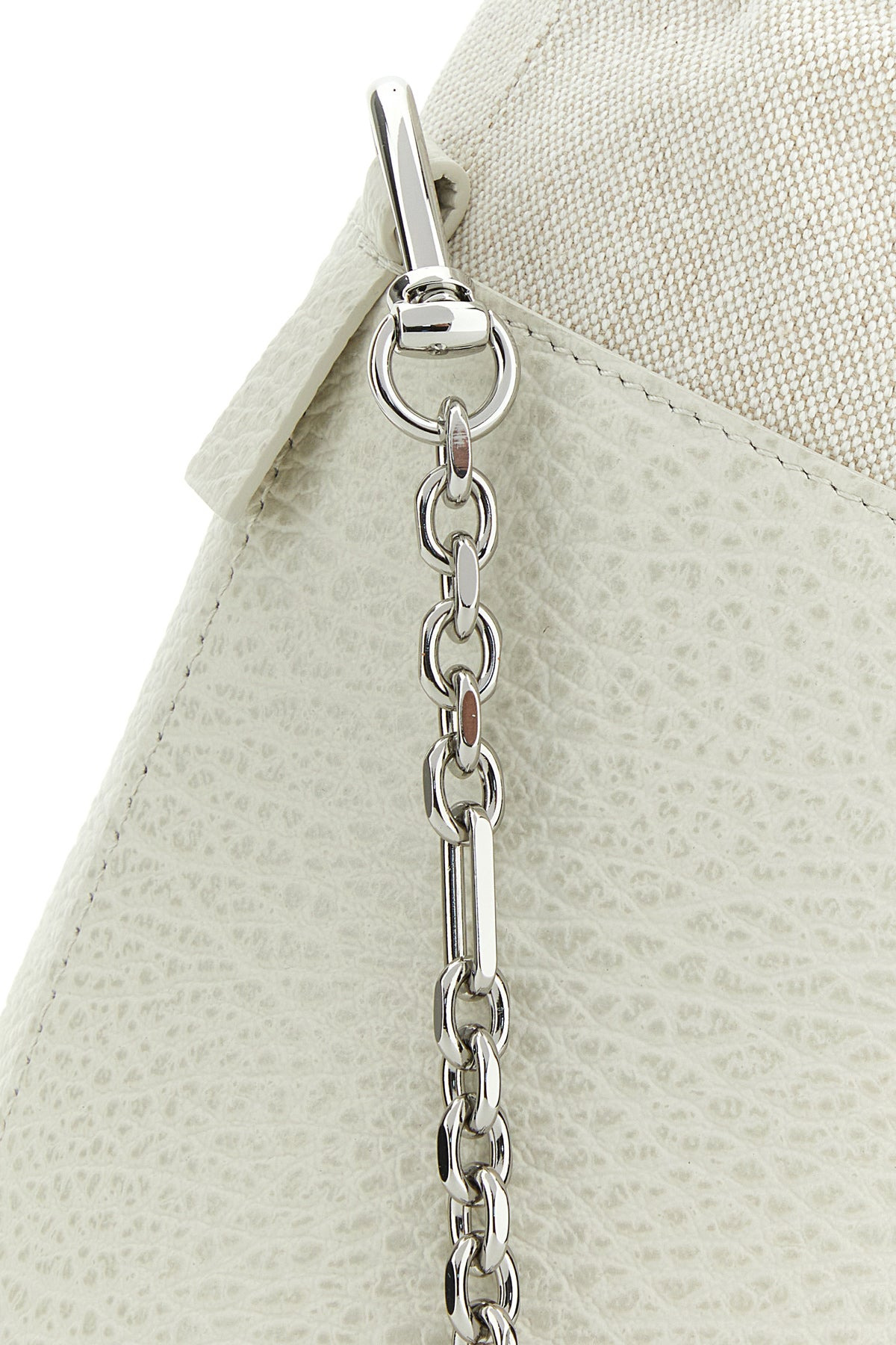 Chalk leather and canvas mini 5AC bucket bag - 4