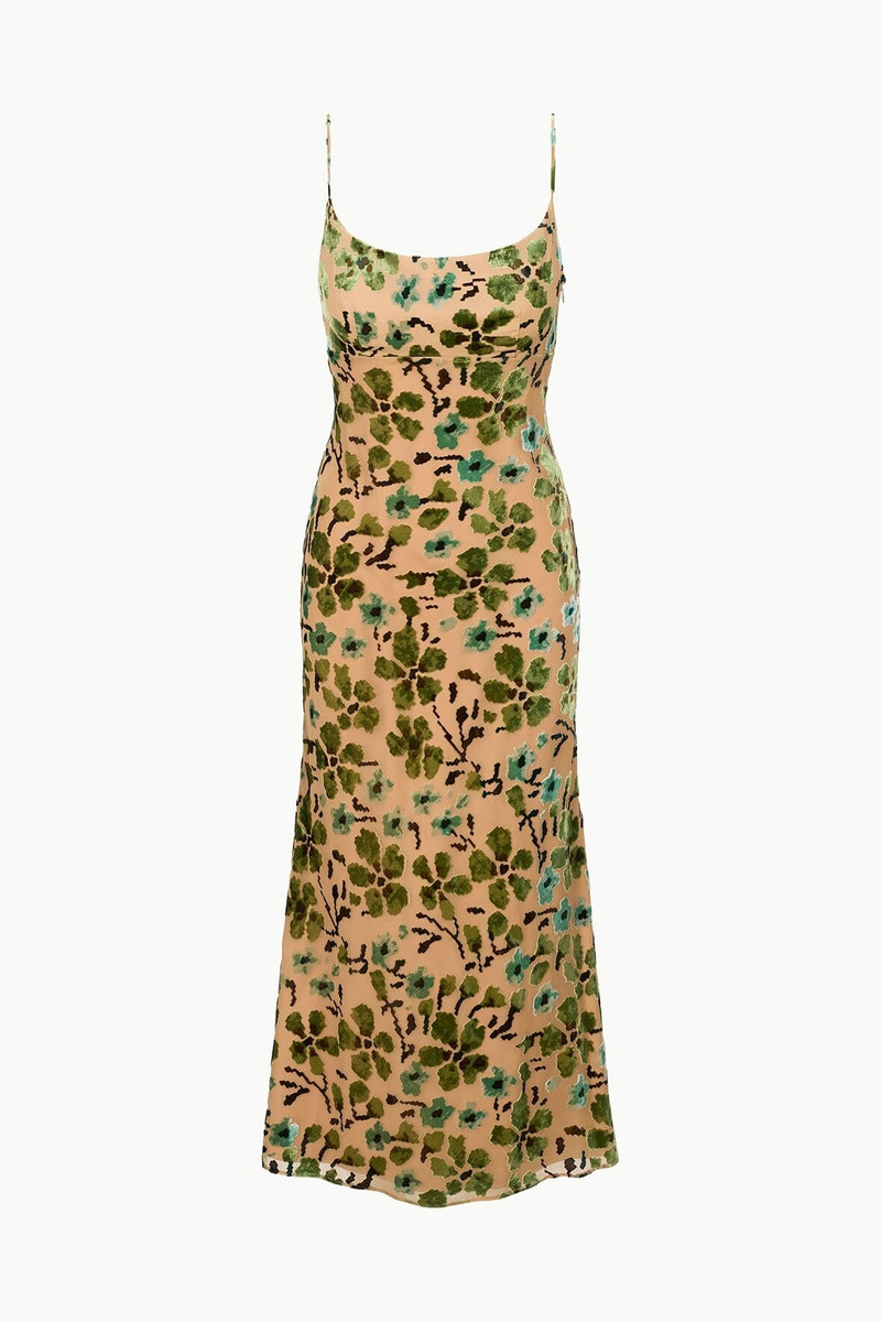 STAUD DIANNA DRESS MOSS FLORAL 테이프 1