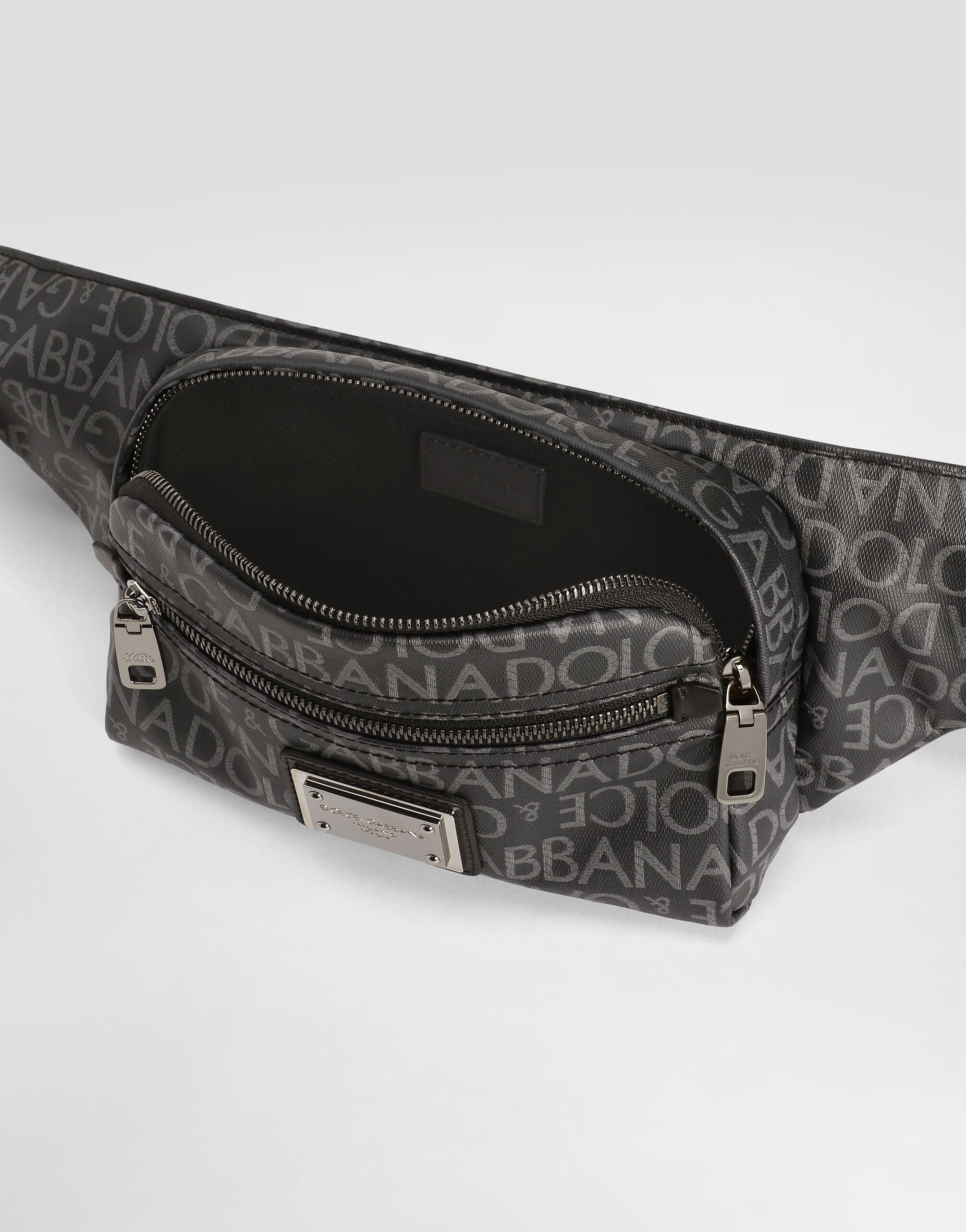 Small coated jacquard belt bag - 4