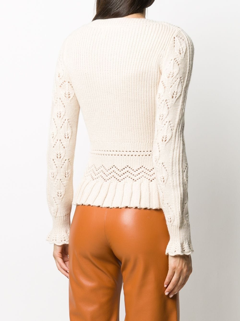 pointelle-knit sweater  - 4