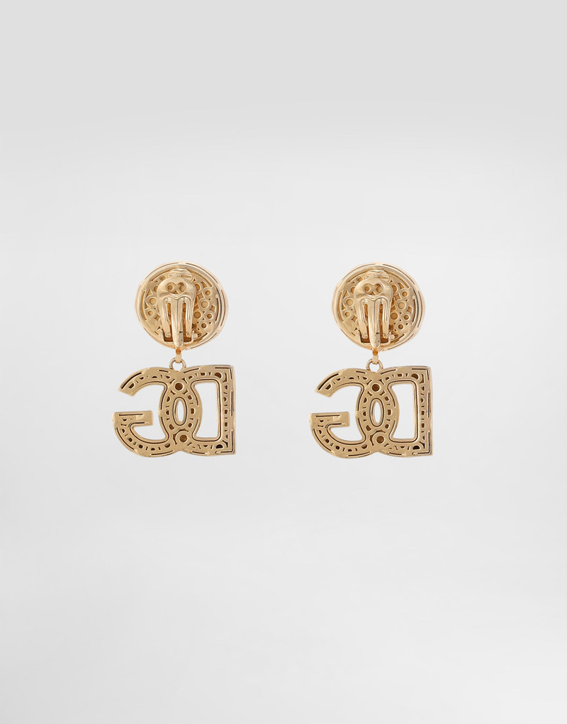 Drop earrings with cabochon details and DG logo 3