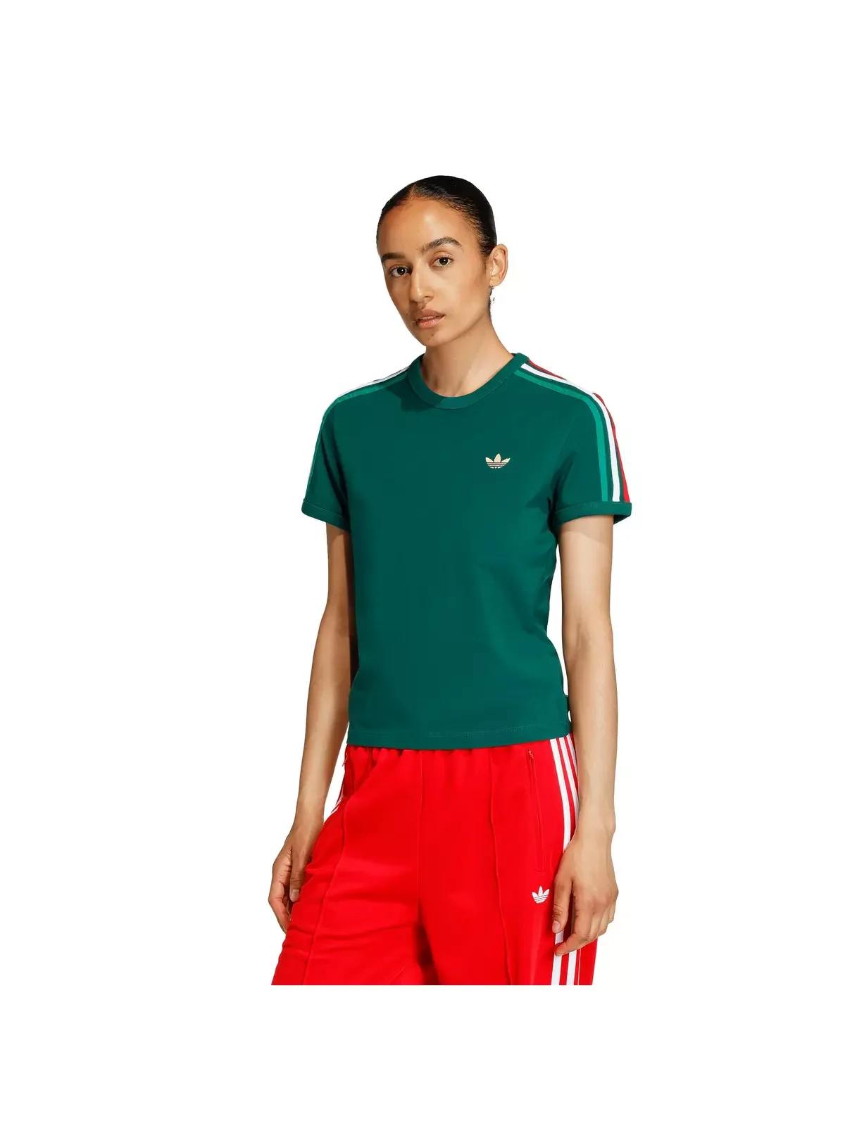 Originals Women's 3 Stripes Slim Fit T-Shirt - Dark Green - 1
