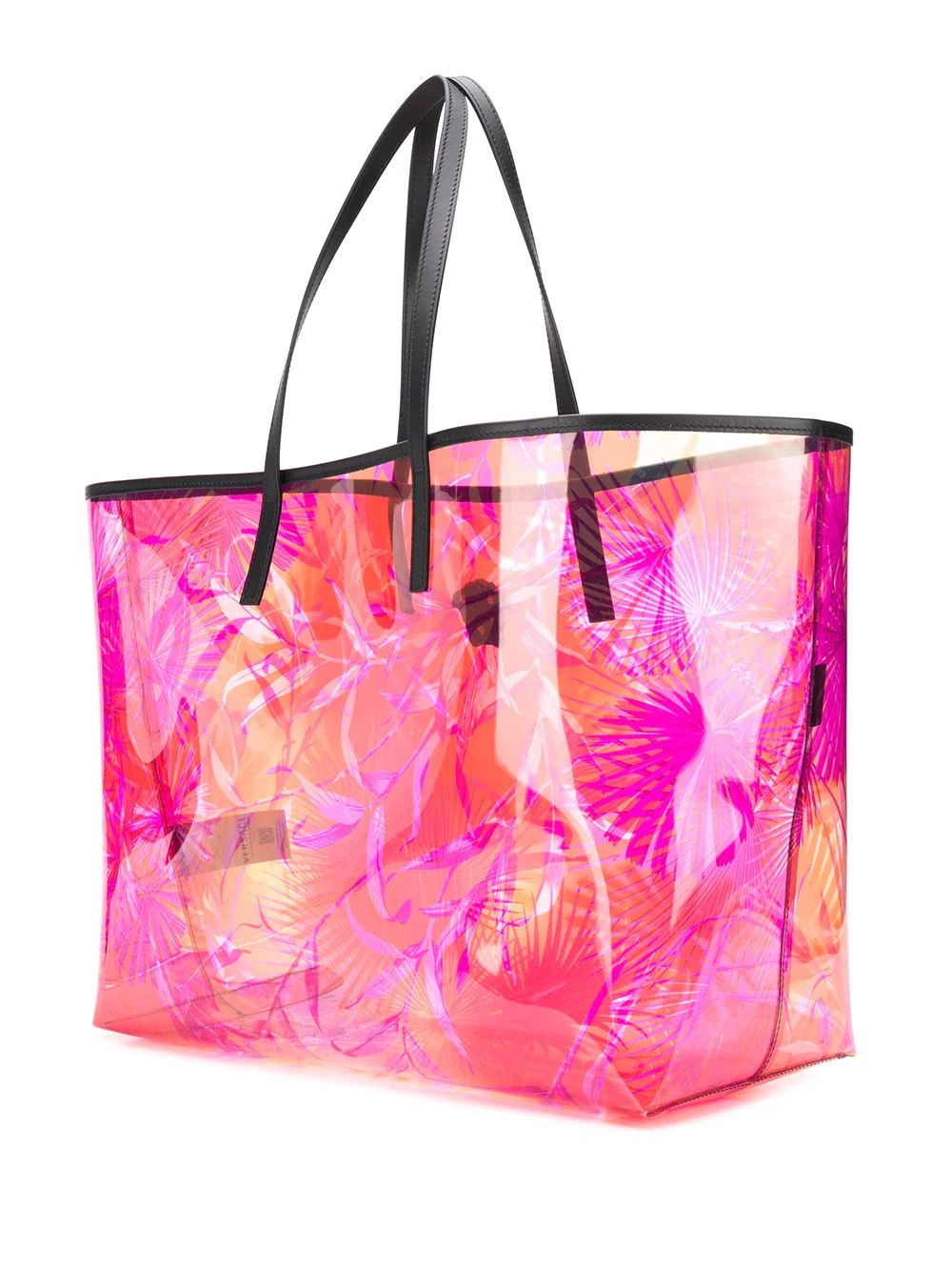 jungle print transparent tote bag - 3