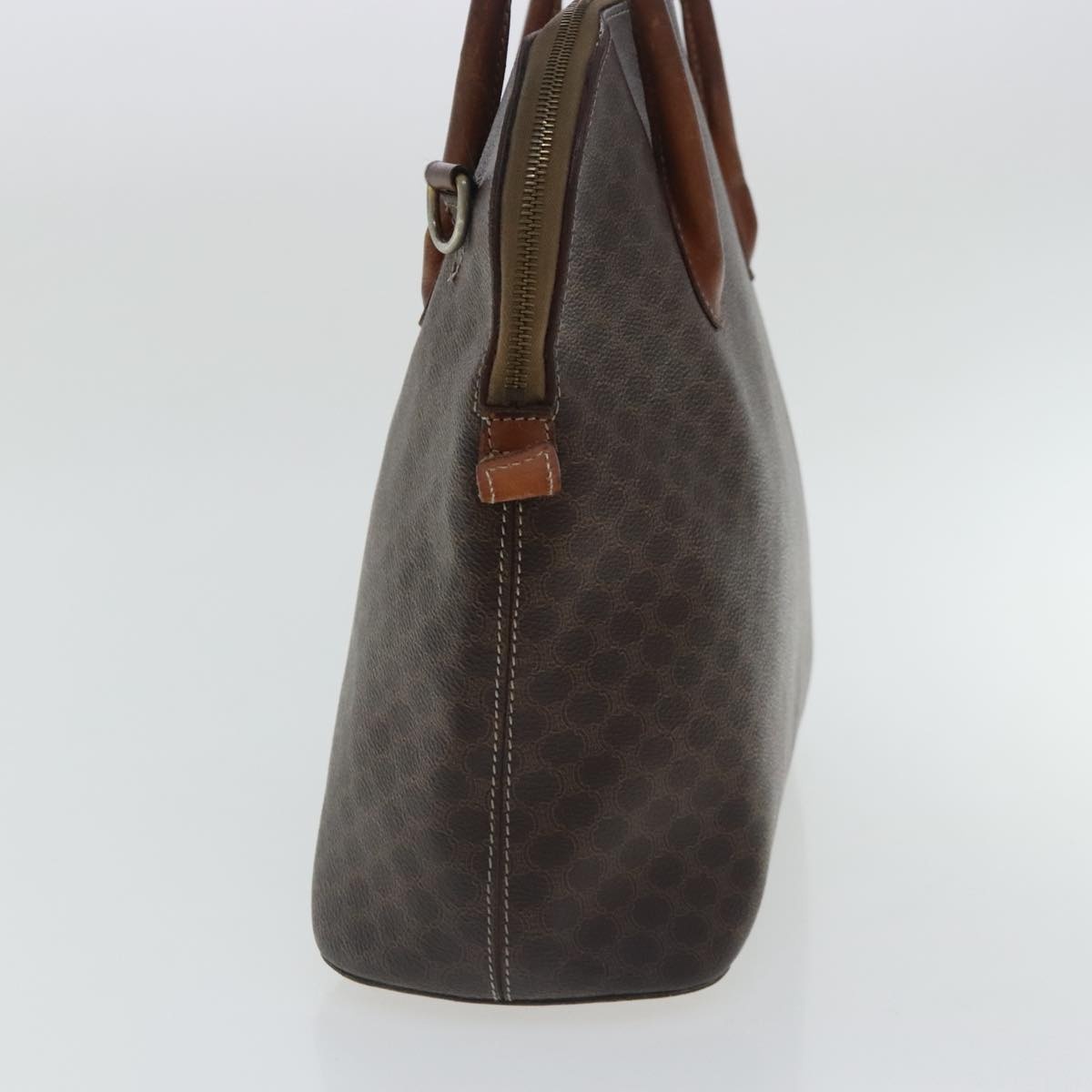 CELINE Macadam Canvas Hand Bag Pvc Leather Gold Brown - 5