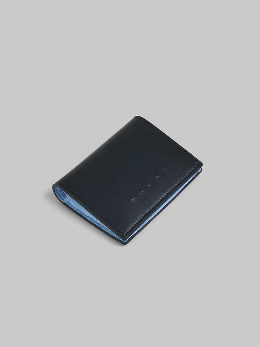 BLACK LEATHER BIFOLD WALLET WITH RAISED MARNI LOGO - 5