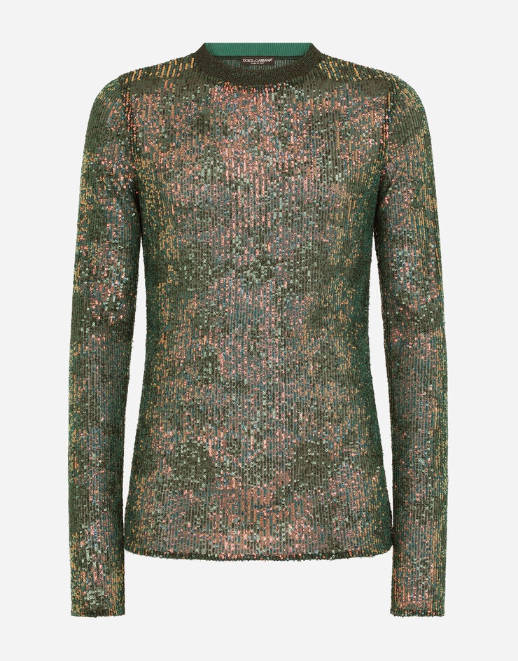 Long-sleeved T-shirt with multi-colored sequins - 3