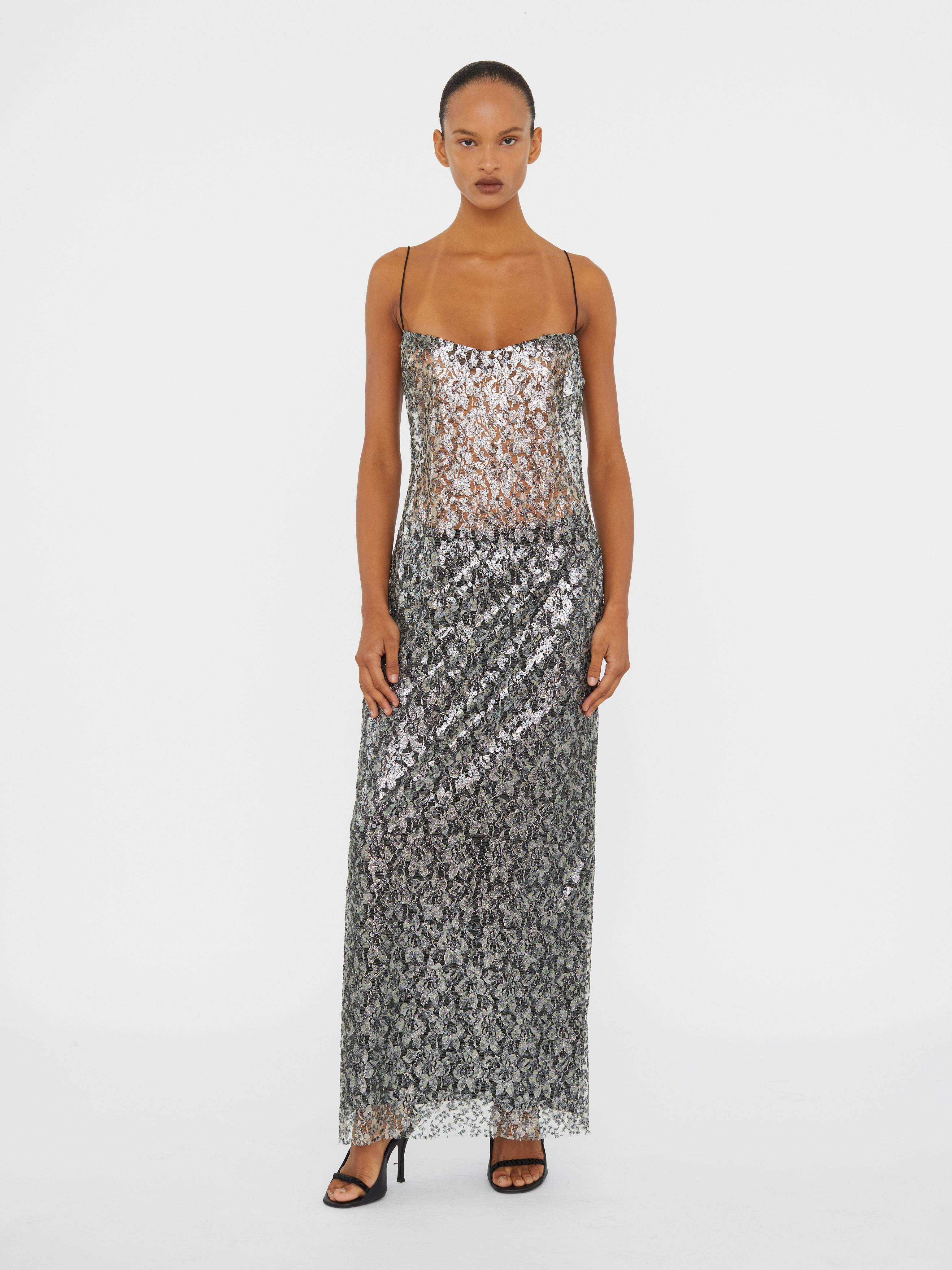 Sequined Lace Cami Dress - 6