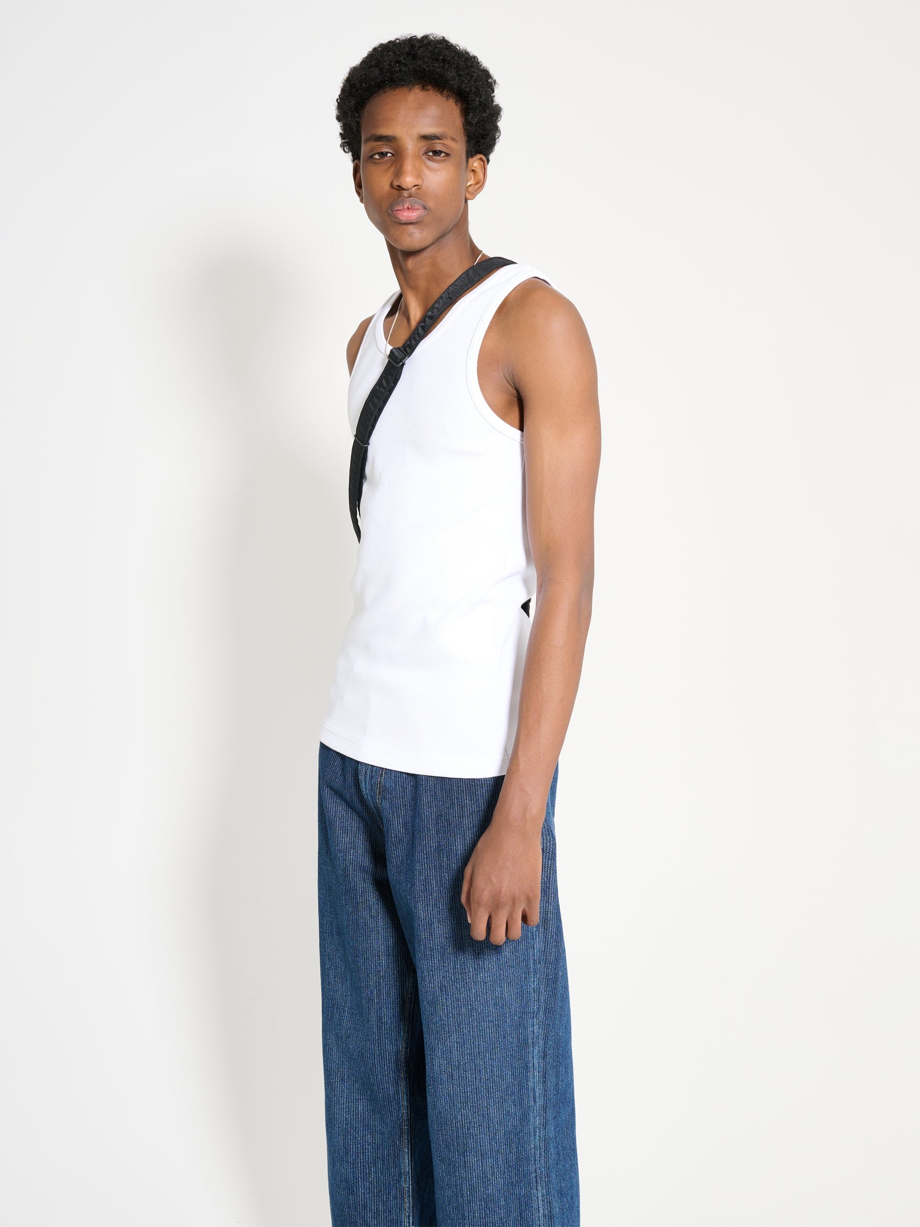 JUNYA WATANABE MAN COTTON NYLON RIB KNIT WHITE - 2