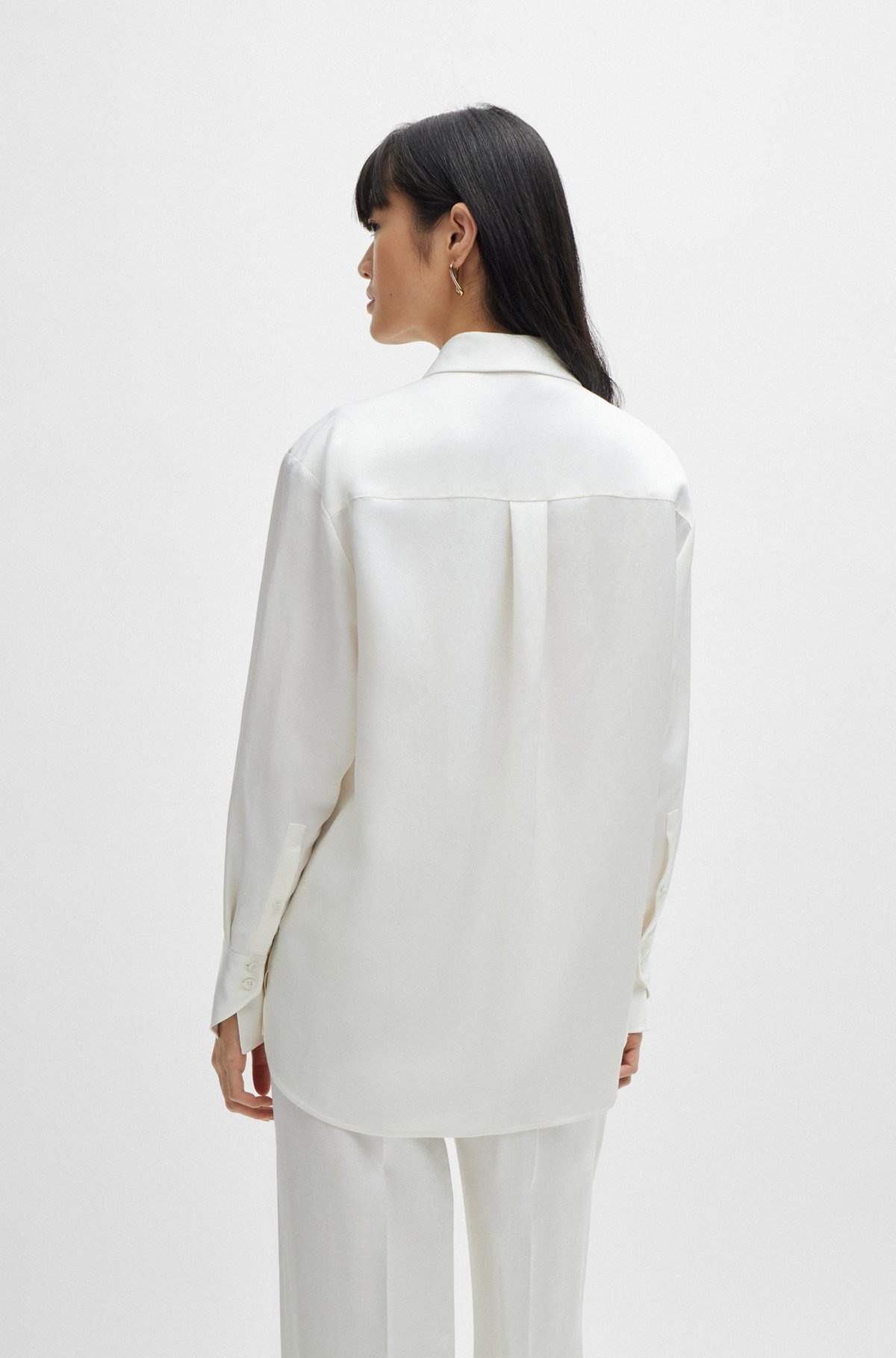 LONG-SLEEVED BLOUSE WITH LADDER-LACE TRIM - 5
