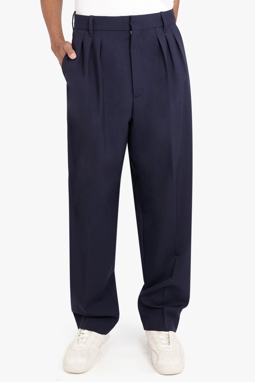 PLEATED TAILORED PANT | MIDNIGHT BLUE - 3