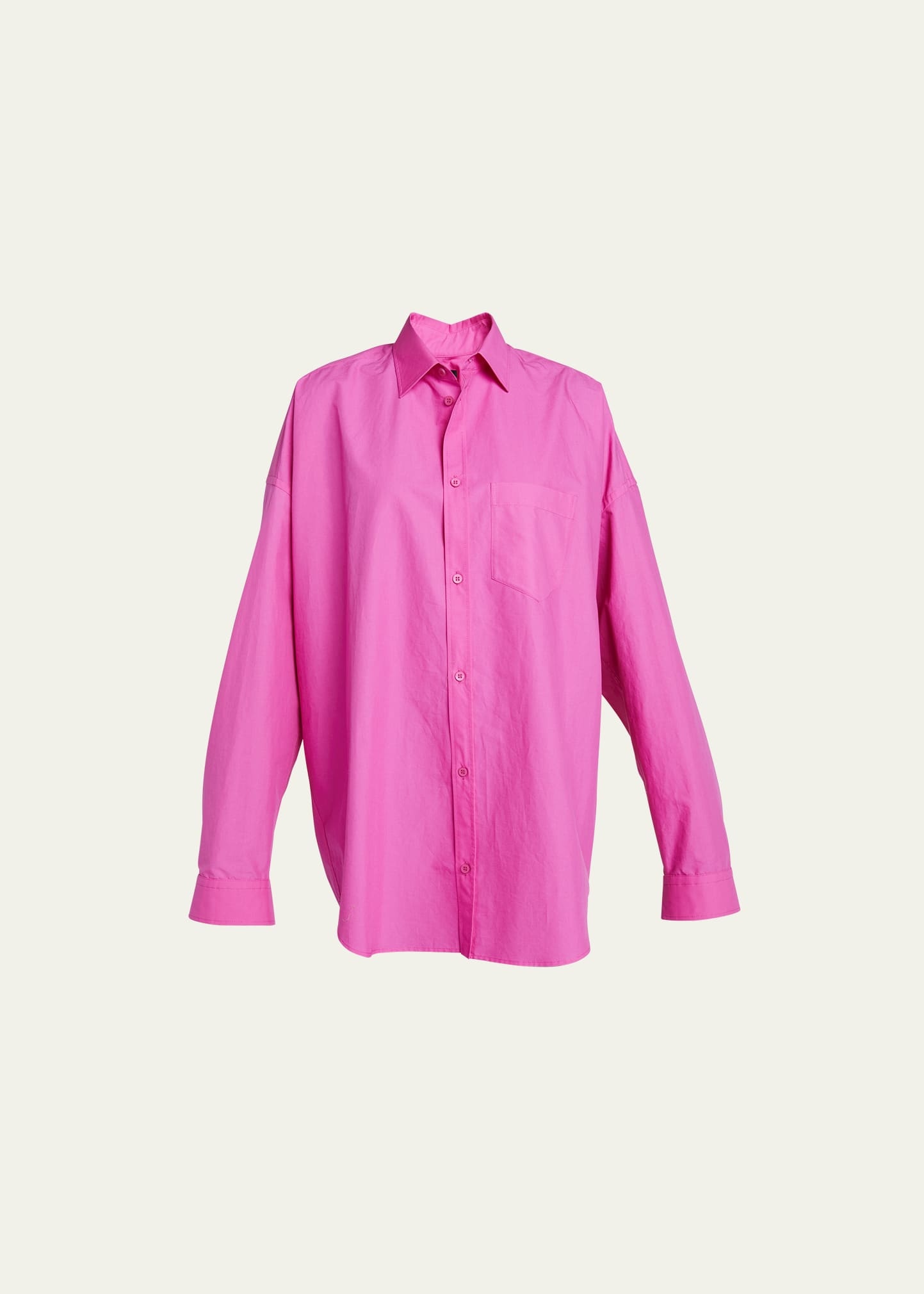 BALENCIAGA Cocoon Button-Front Shirt with Logo Detail | REVERSIBLE