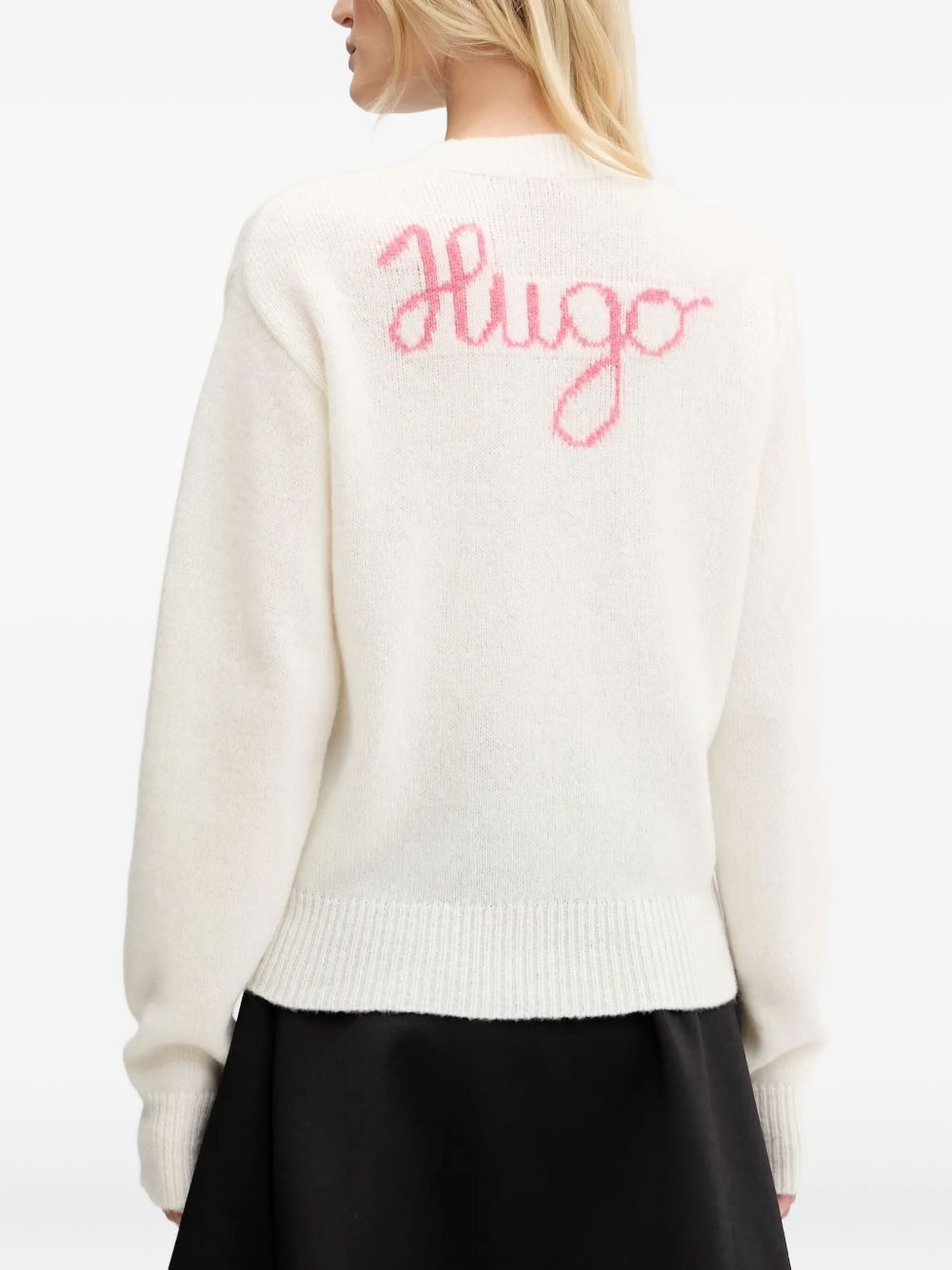 V-neck logo-embroidered sweater - 3