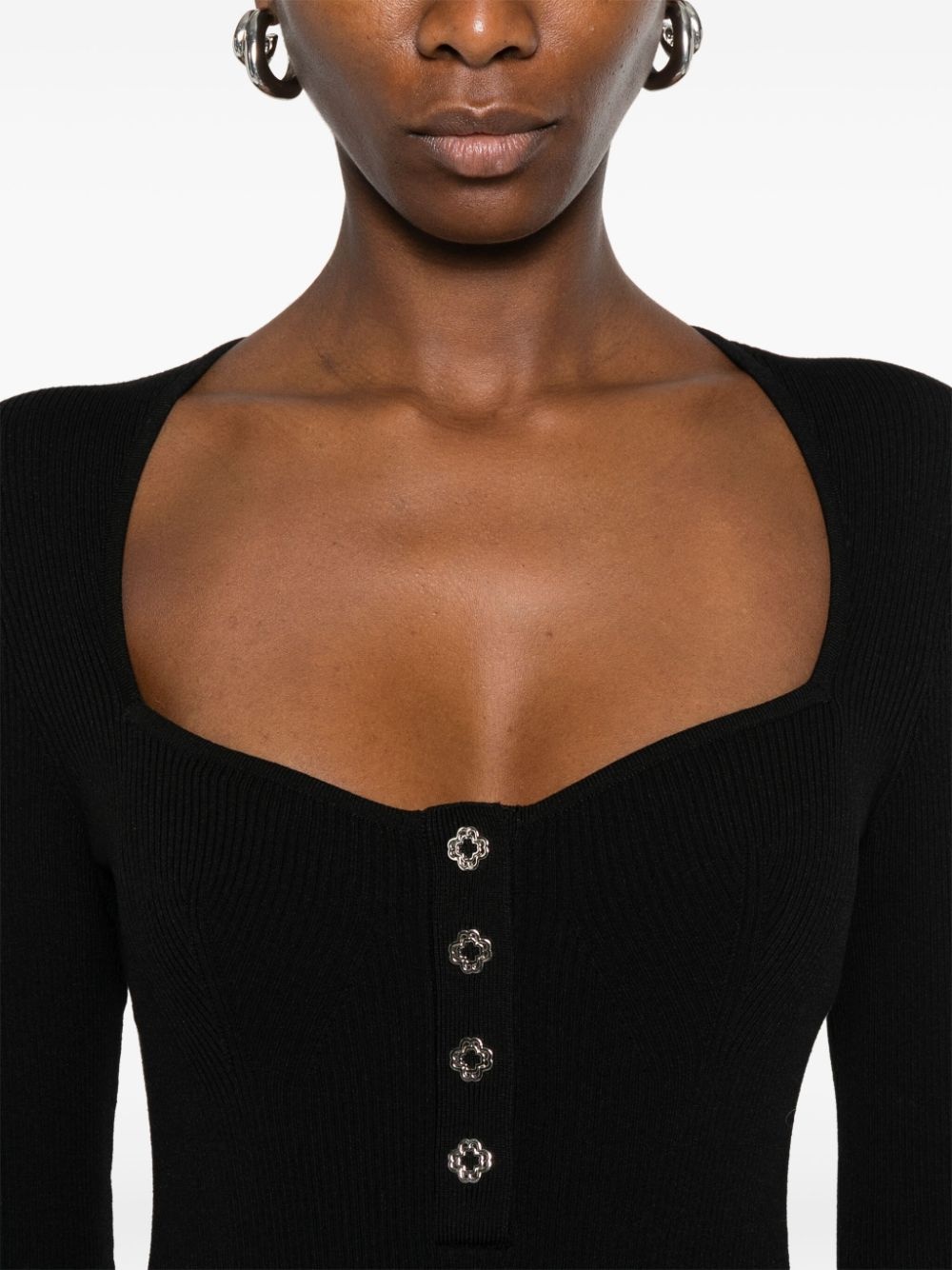 scoop-neck ribbed-knit jumper - 5