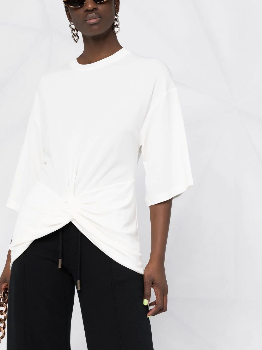 ruched crew-neck T-shirt - 3
