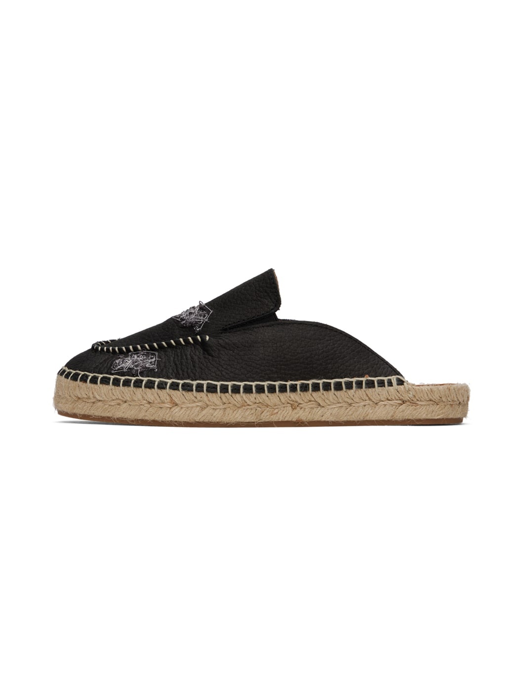 Black Embroidered Espadrilles - 3