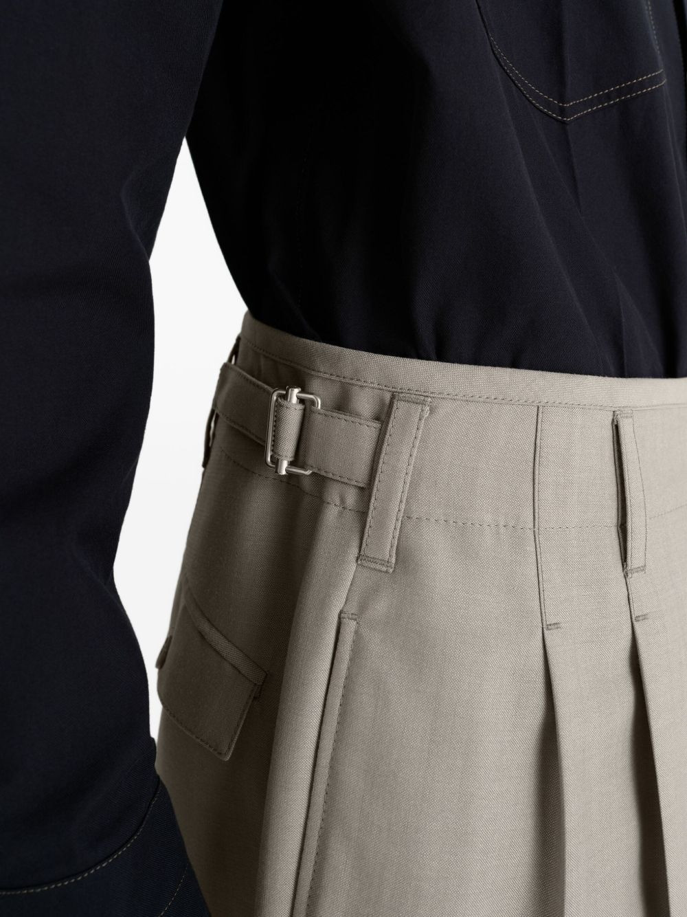 pleated-front side-adjustable trousers - 5