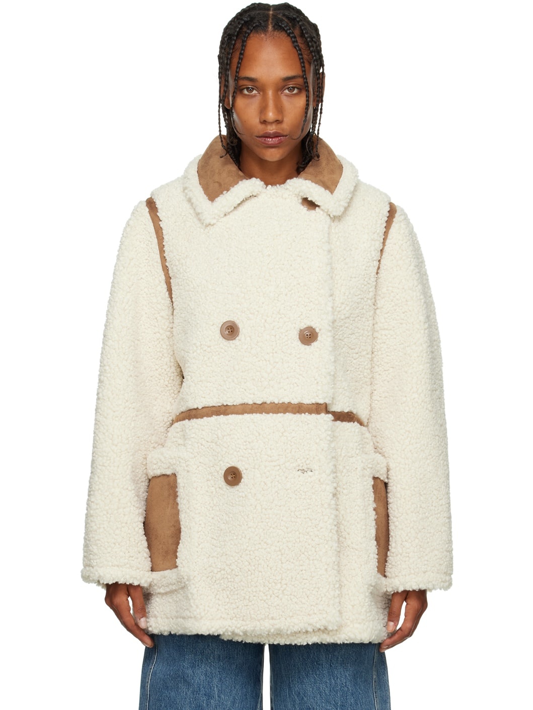 Off-White Chloe Faux-Shearling Jacket - 1