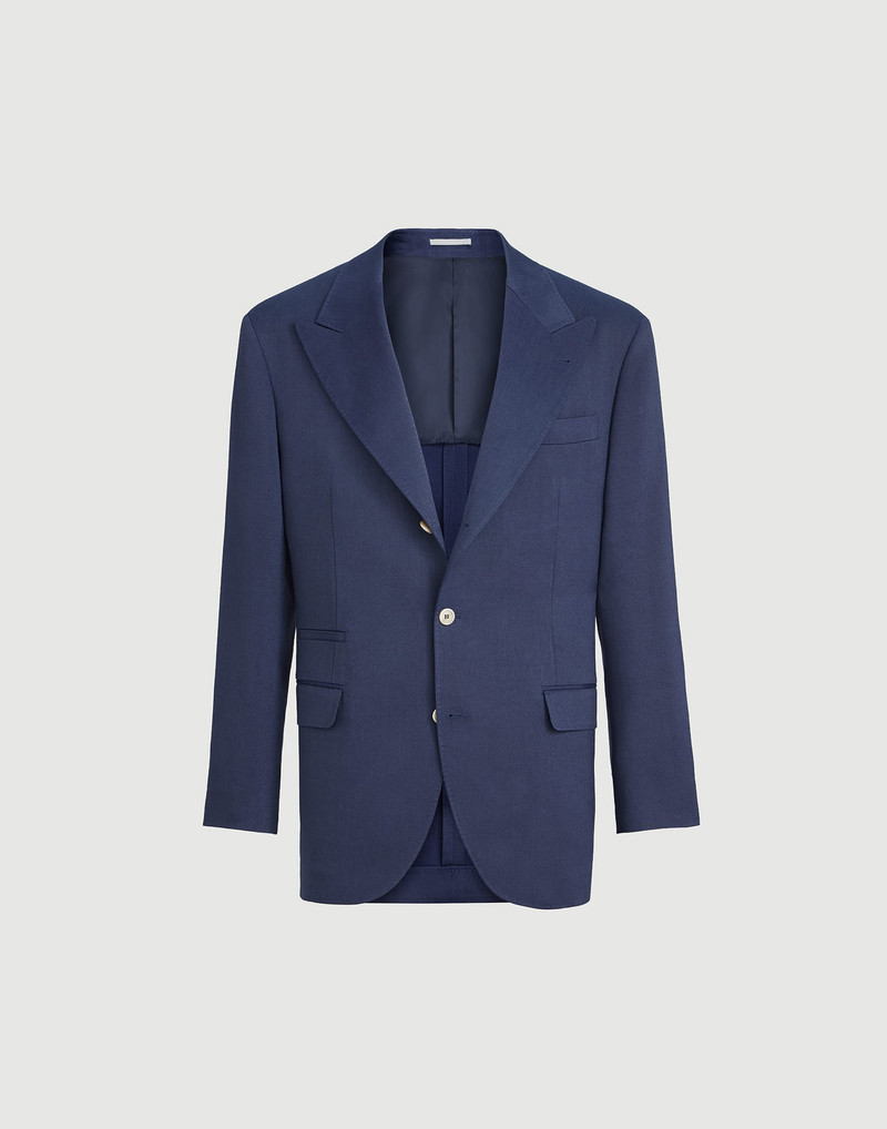 Linen, virgin wool and mohair gabardine Tailor blazer with peak lapels 1