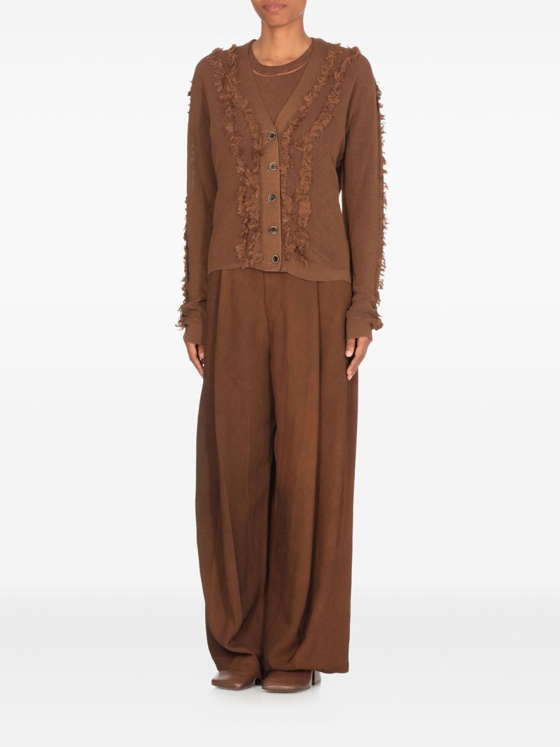 UMA WANG fringed buttoned cardigan outlook