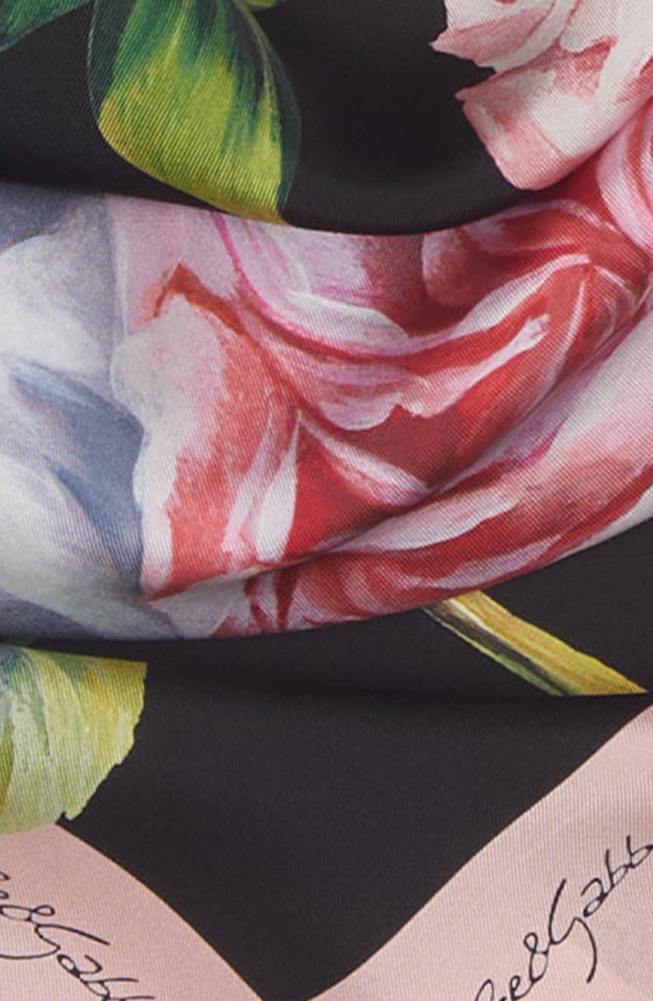 Dolce&Gabbana Floral Silk Square Scarf in Hh5Iy Peonie F.nr C/Bordo at Nordstrom - 4