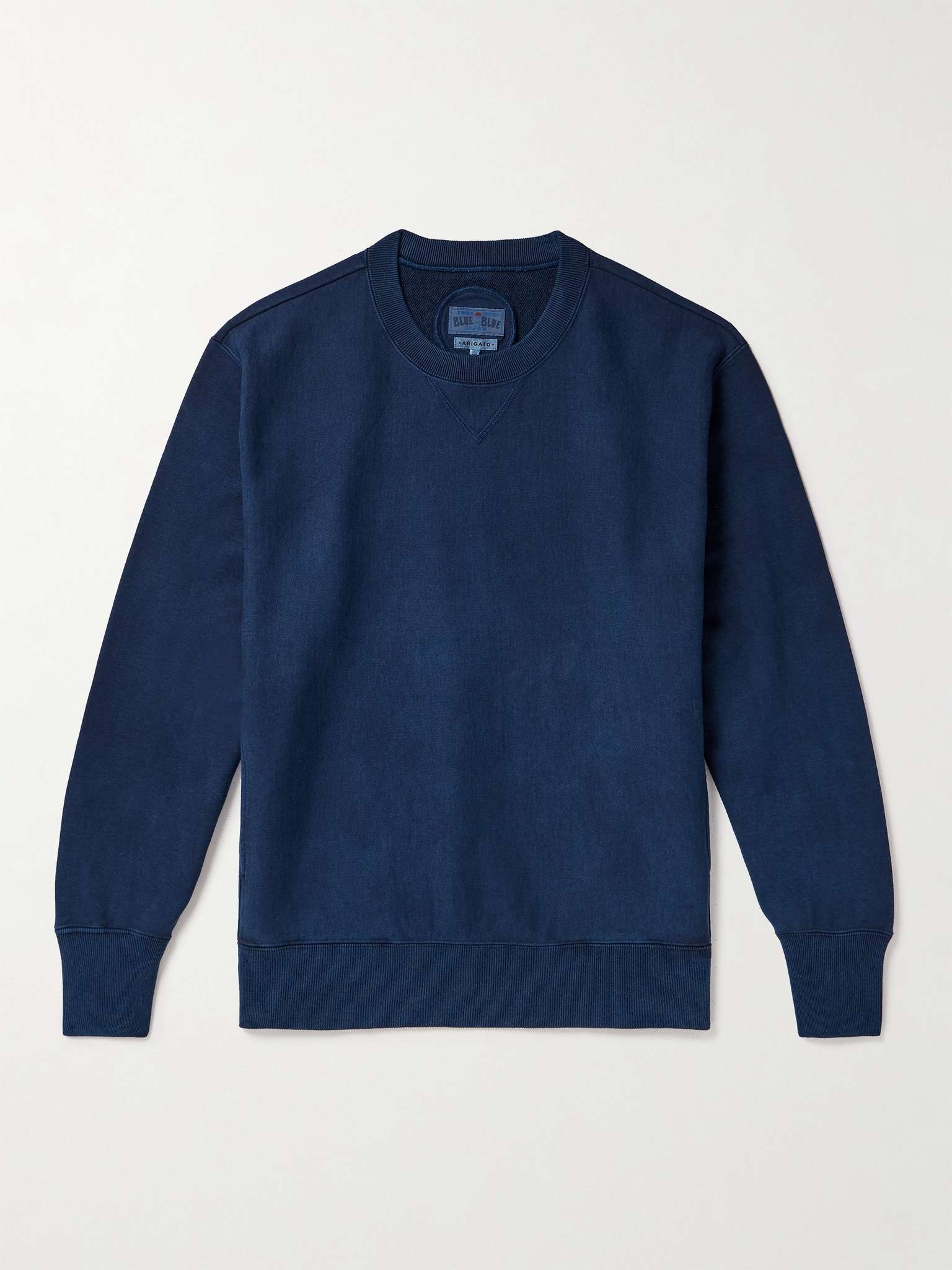 Indigo-Dyed Cotton-Jersey Sweatshirt - 1