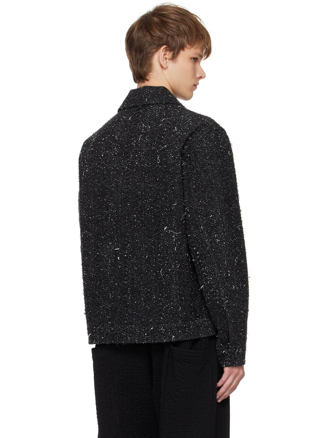 Black Towel Denim Jacket - 3