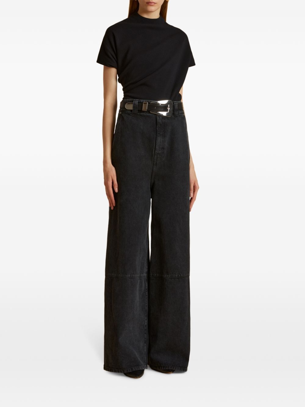 buckle leather belt - 4