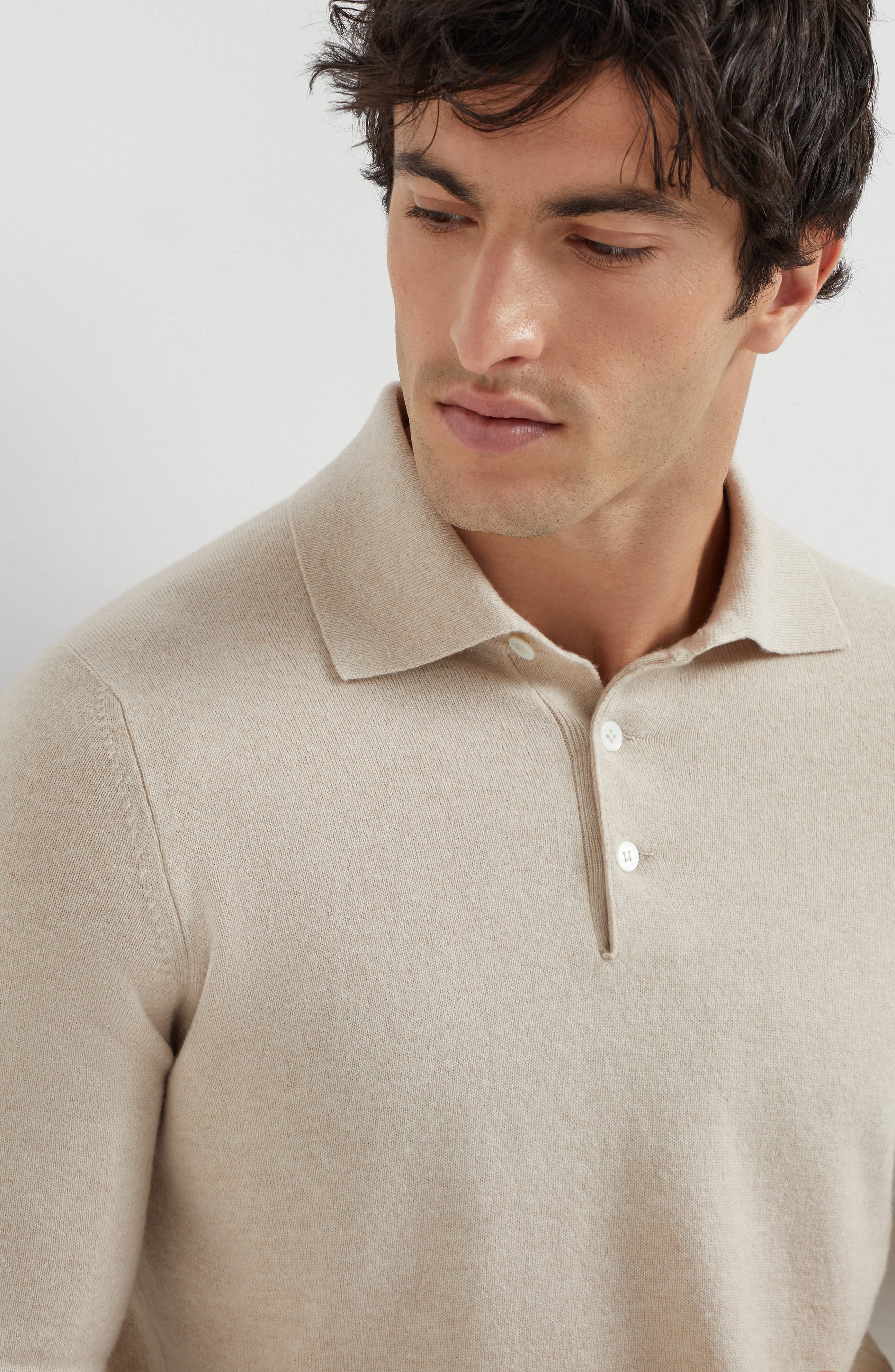 Brunello Cucinelli Polo-style sweater in Sand at Nordstrom - 4