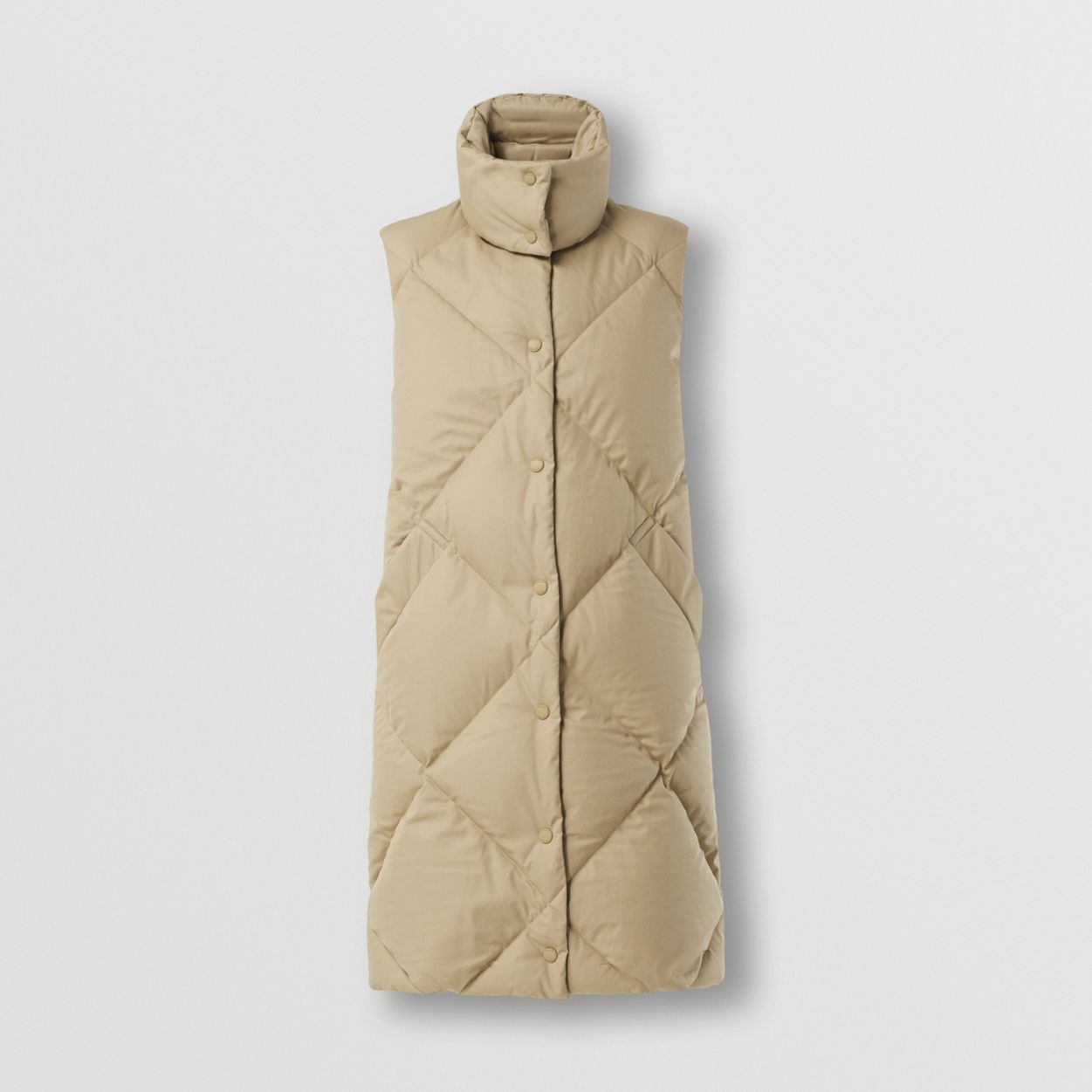 Quilted Cotton Gabardine Funnel Neck Gilet - 4