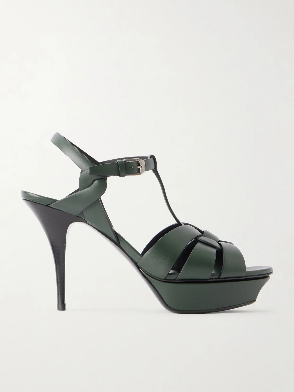 Tribute Woven Patent-leather Platform Sandals - 1