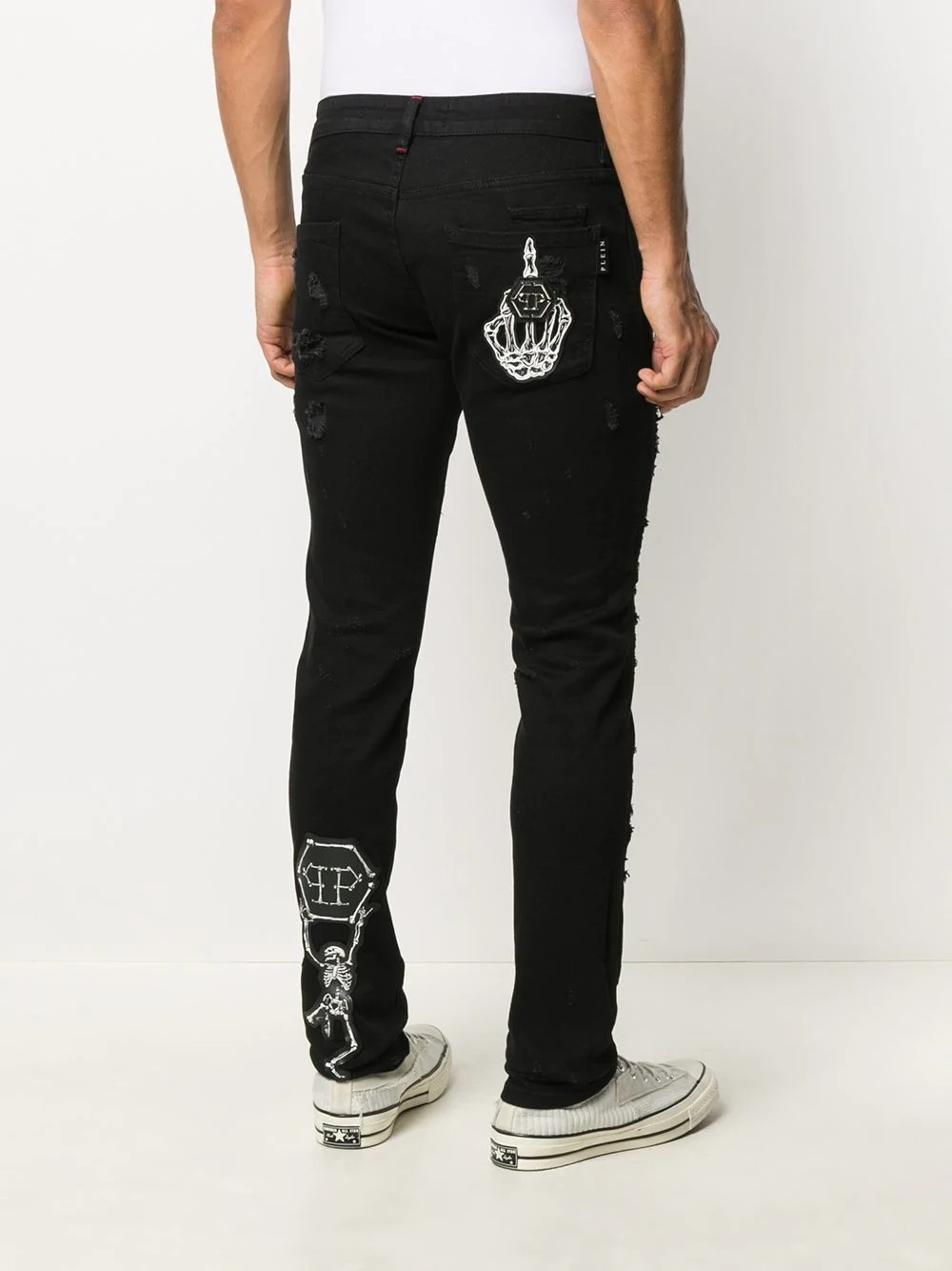 distressed slim-fit jeans - 4