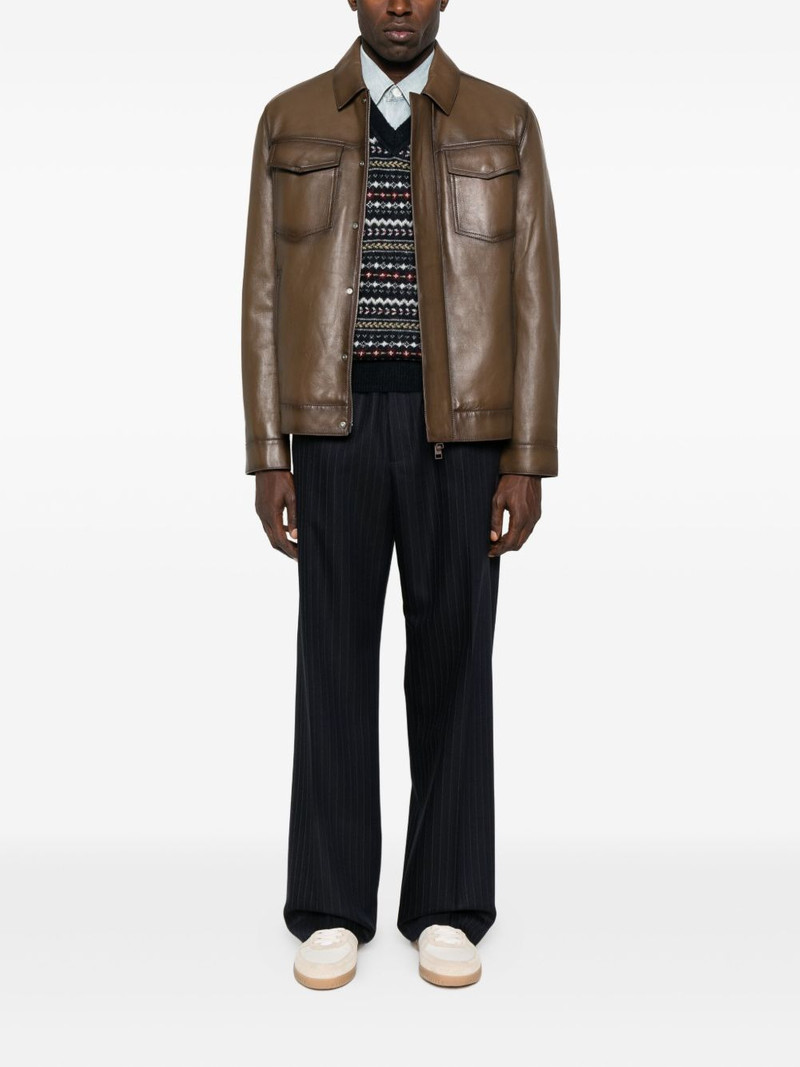 Yves Salomon flap-pocket leather jacket outlook