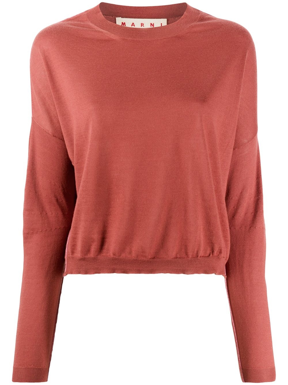 cropped crew neck jumper - 1