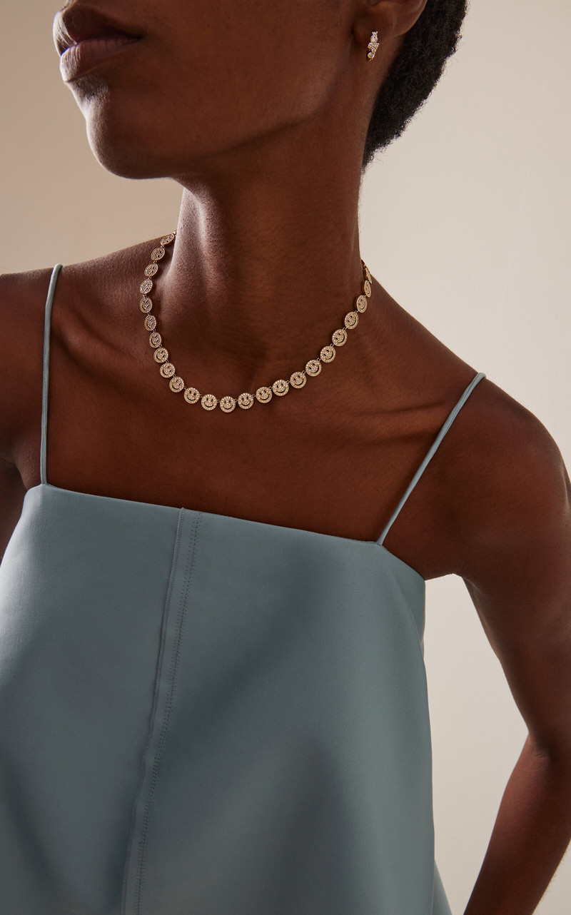 SYDNEY EVAN 14k Yellow Gold Happy Face Diamond Necklace gold outlook